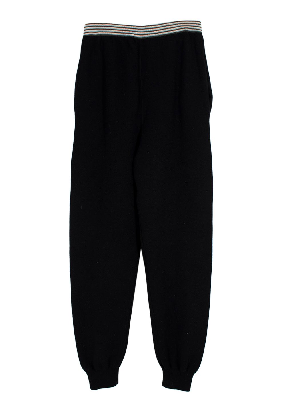 Men's Preowned JW Anderson Black Wool Joggers with Logo Detail Size S