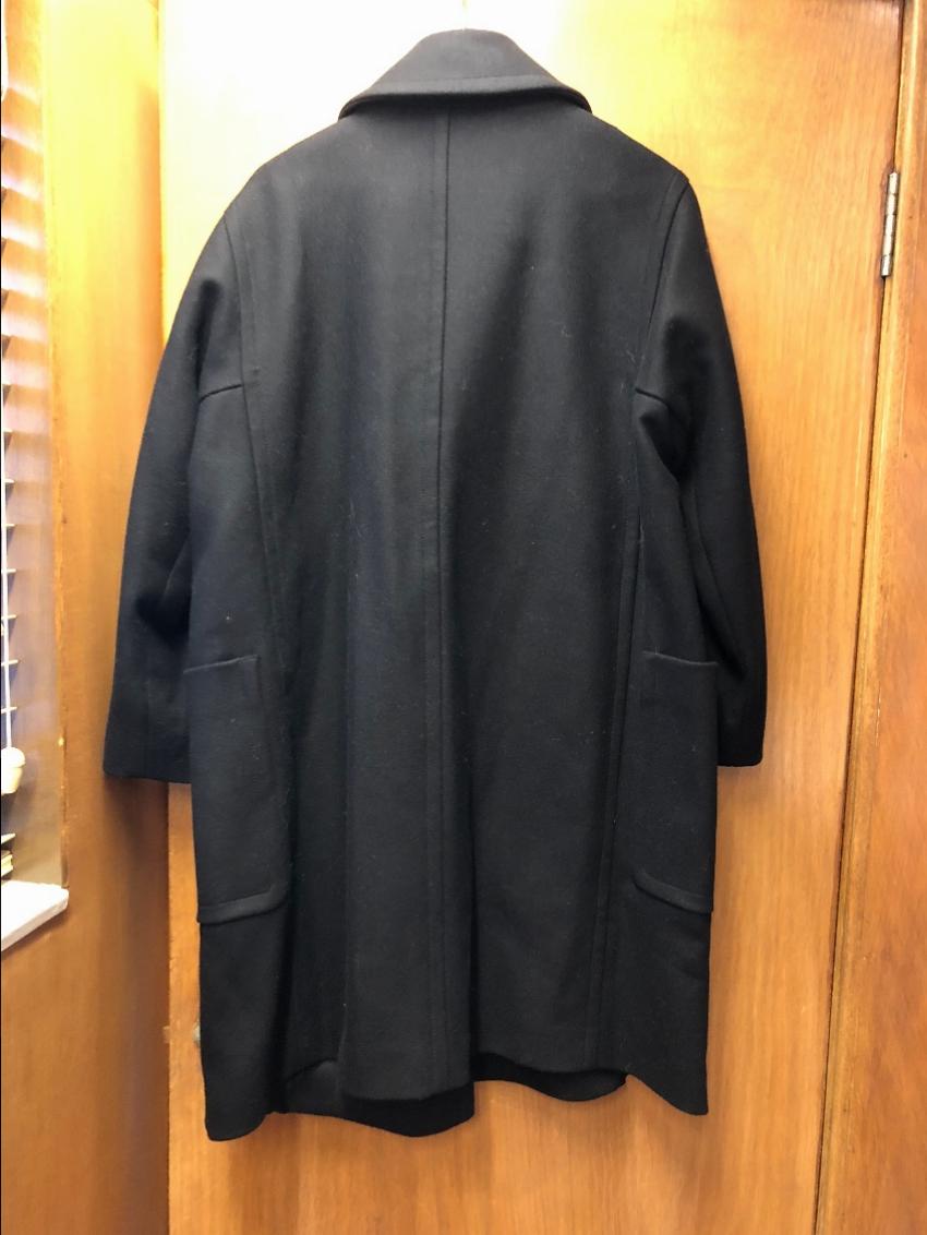 Preowned Jaeger Jaegar Black Wool Double Breasted Coat Size L