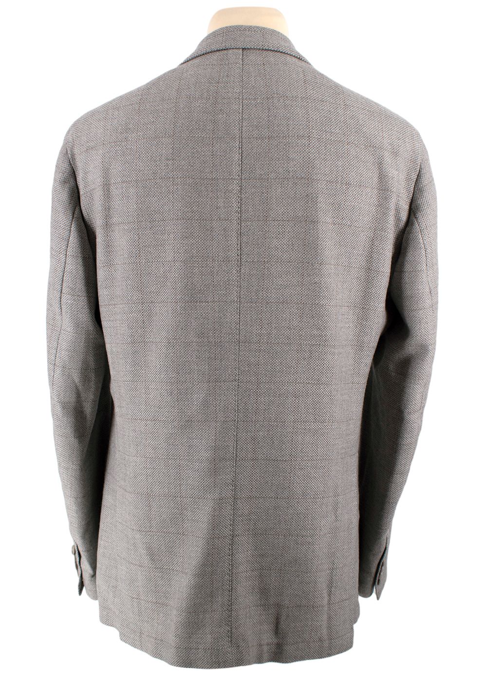 Men's Loro Piana Grey Check Wool Single-breasted Blazer Size XL cashmere