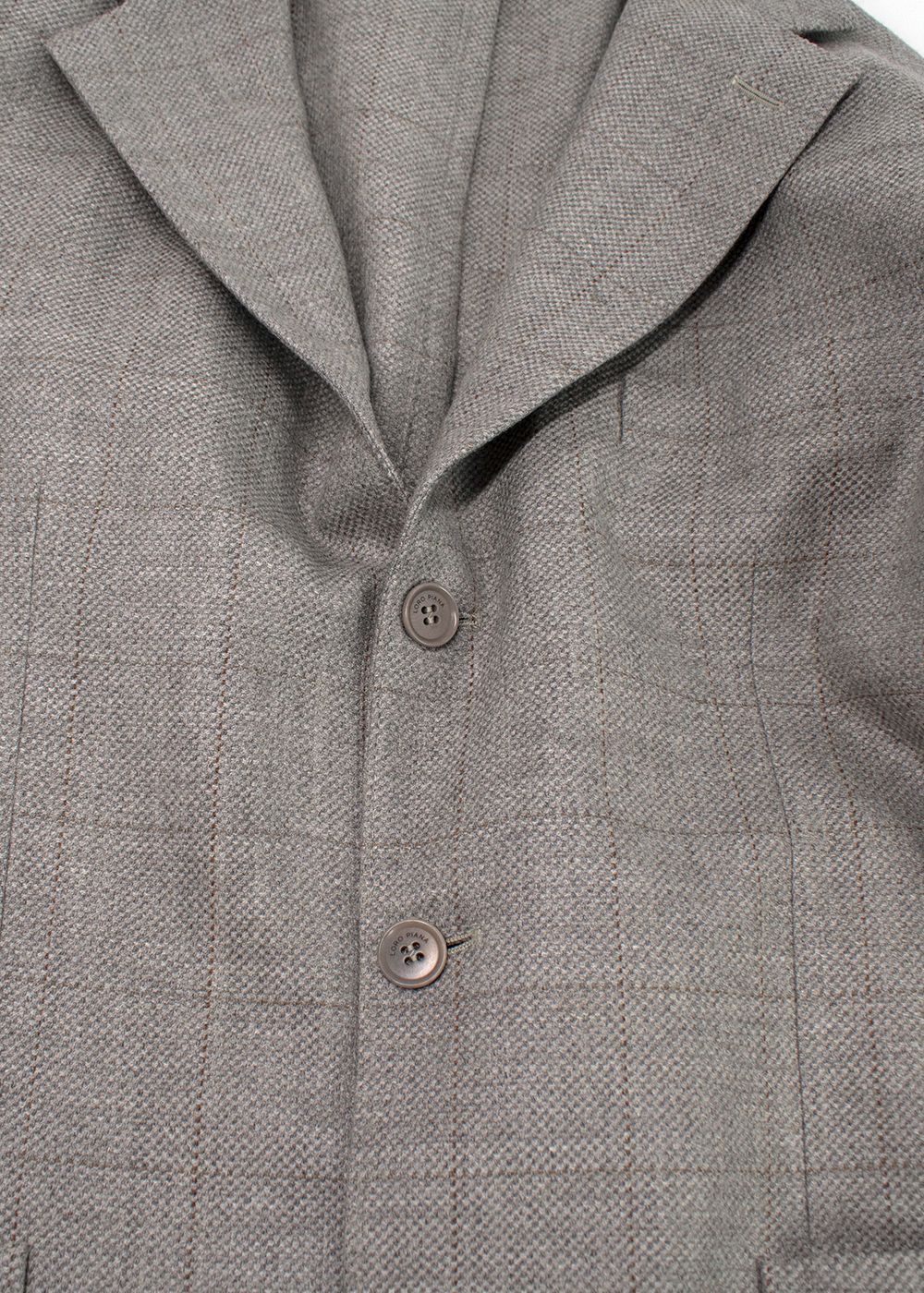 Men's Loro Piana Grey Check Wool Single-breasted Blazer Size XL cashmere