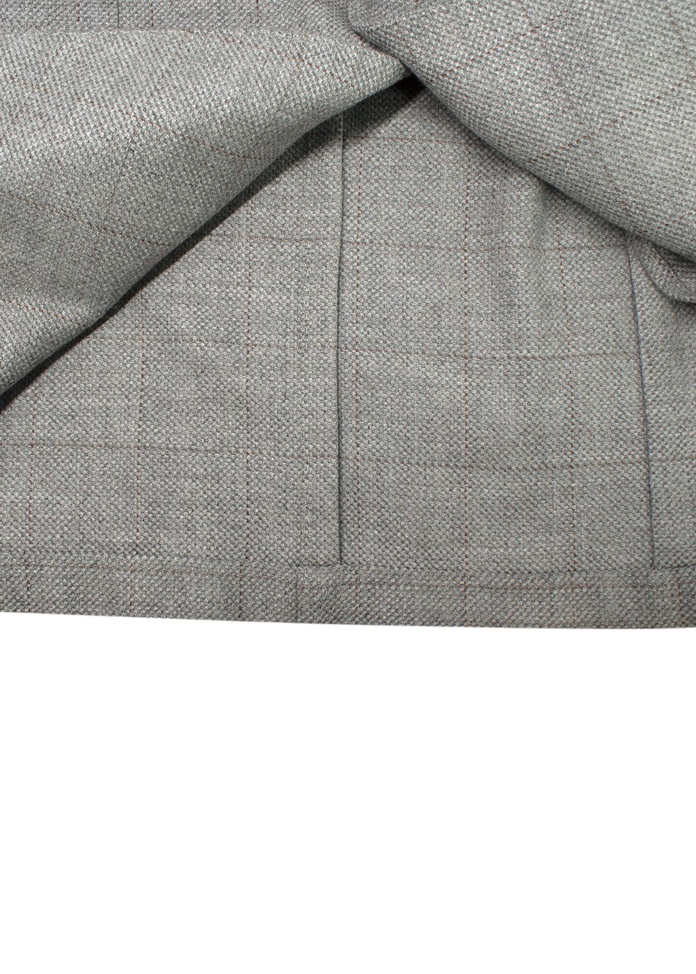 Men's Loro Piana Grey Check Wool Single-breasted Blazer Size XL cashmere