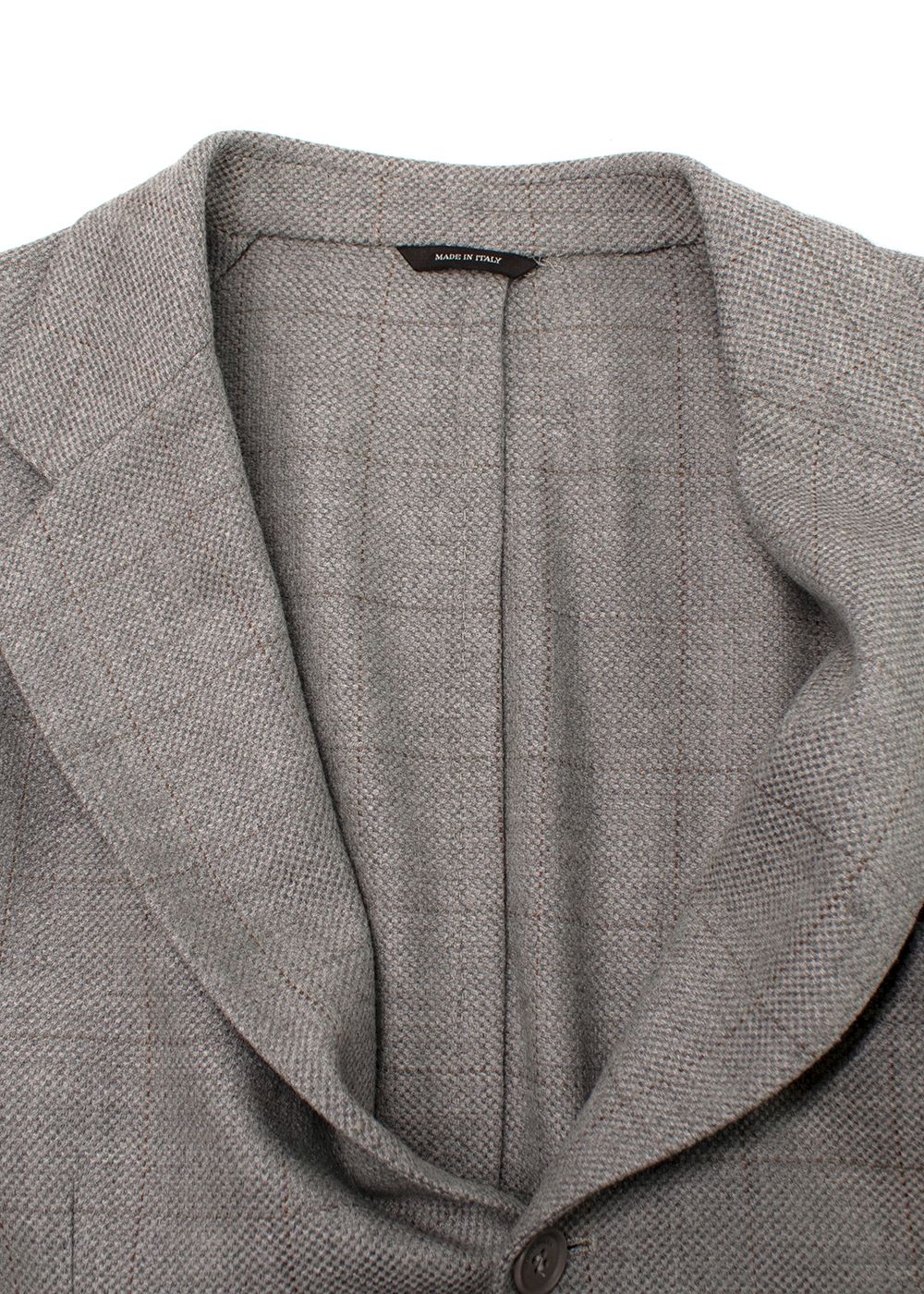 Men's Loro Piana Grey Check Wool Single-breasted Blazer Size XL cashmere