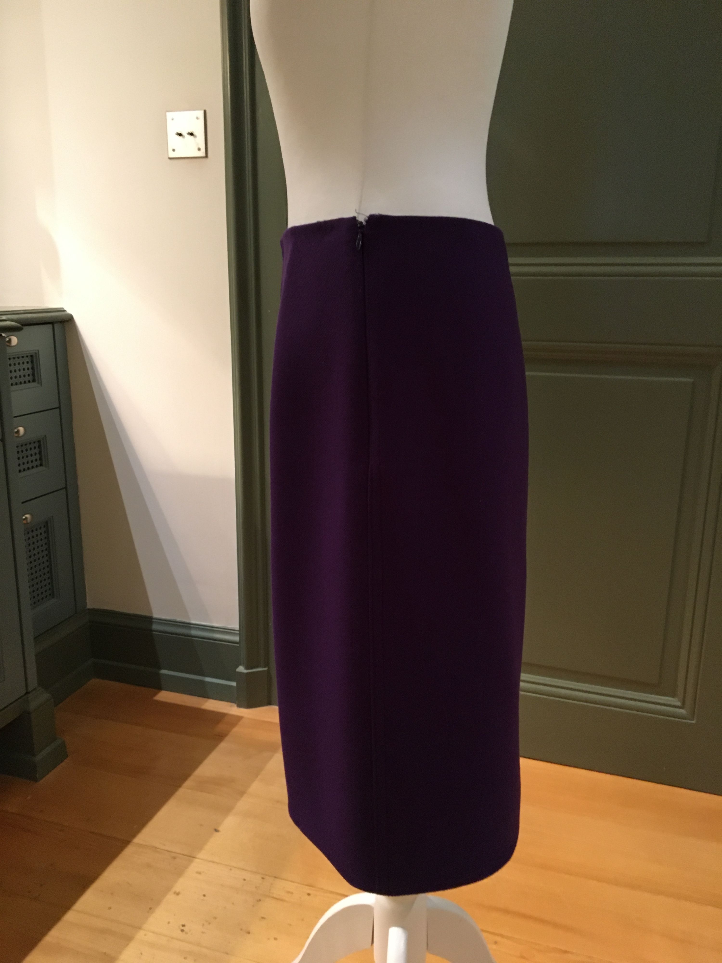 Preowned Prada Purple Wool A-Line Skirt Size S violet purple mixed