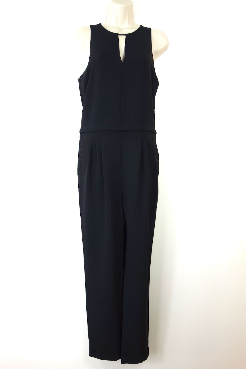 Rag and Bone Black crepe keyhole jumpsuit Size S polyester