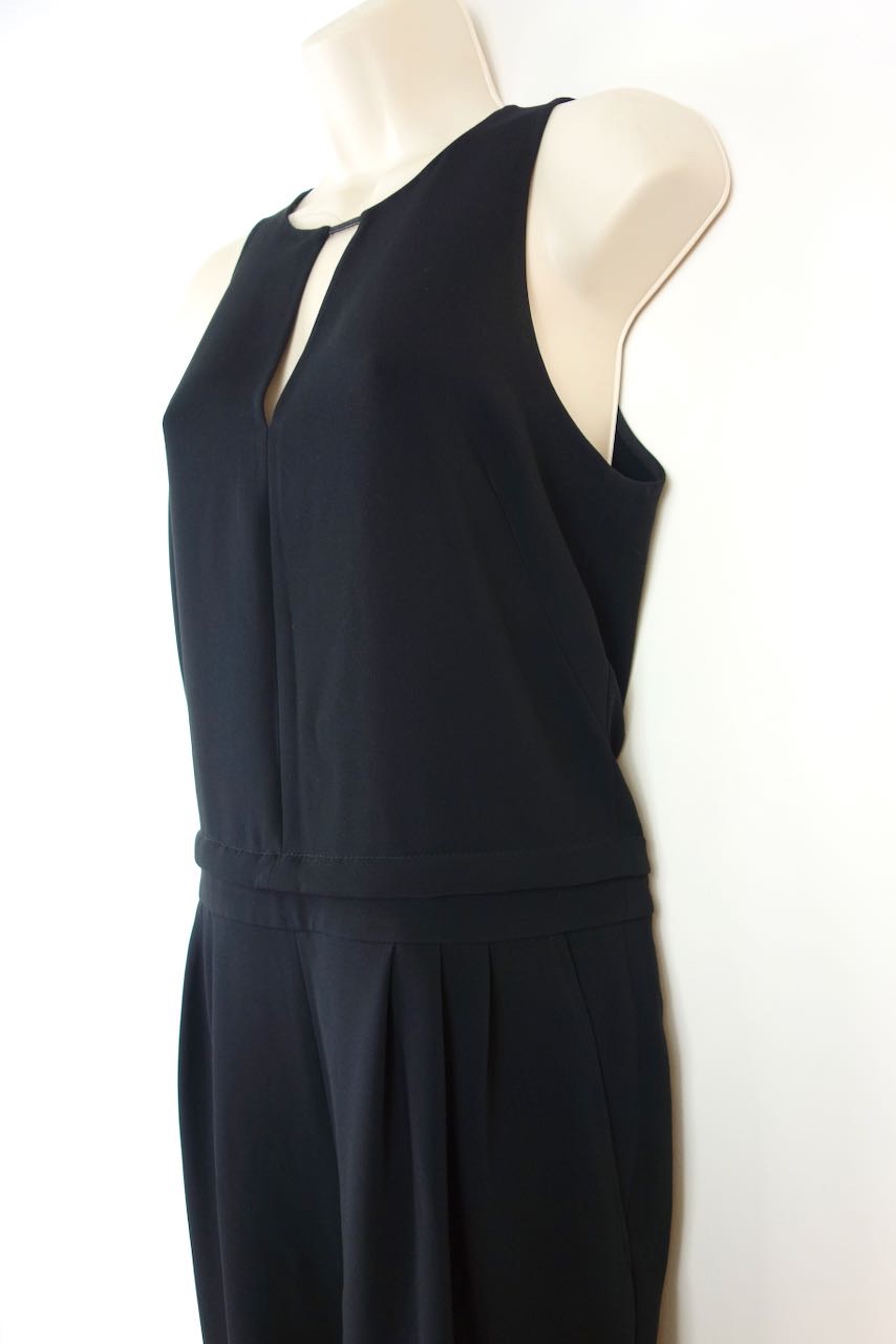 Rag and Bone Black crepe keyhole jumpsuit Size S polyester