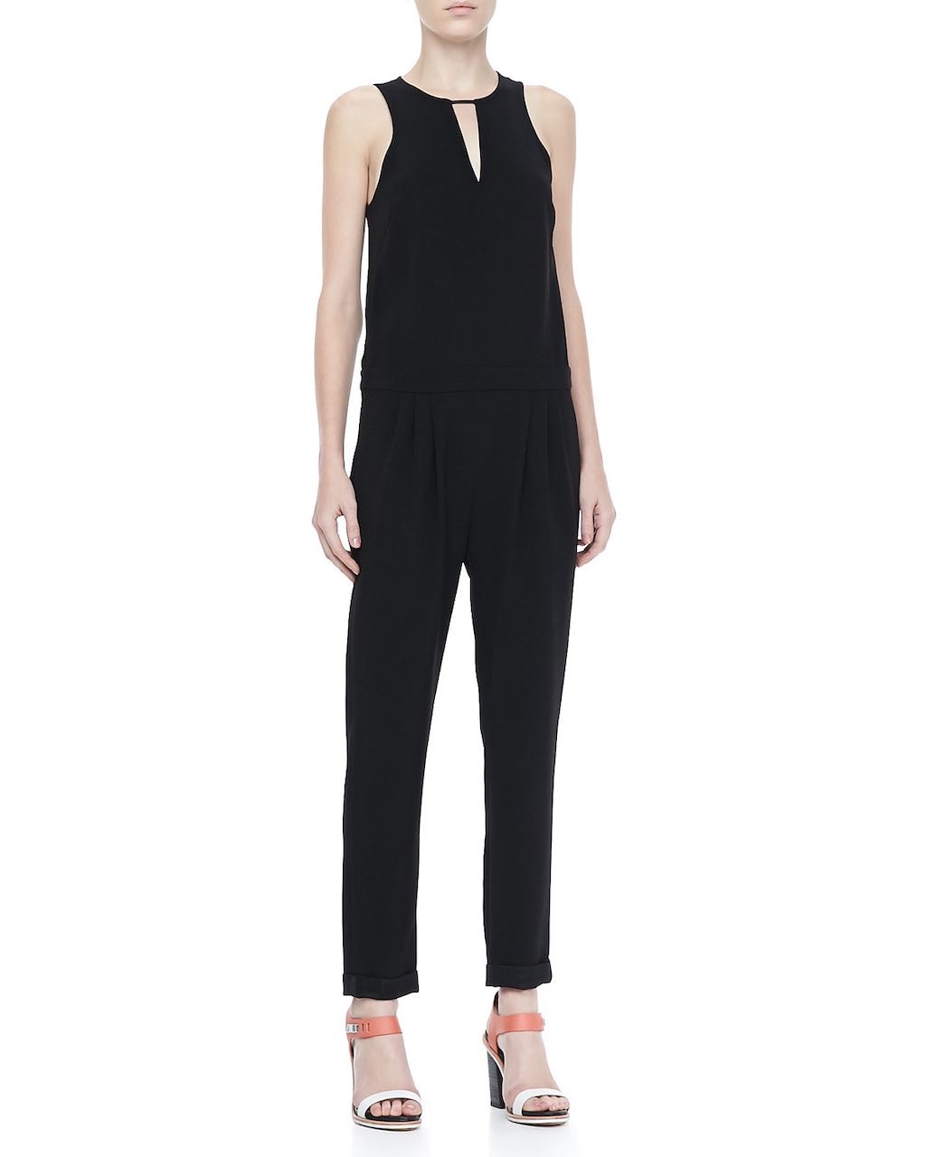 Rag and Bone Black crepe keyhole jumpsuit Size S polyester