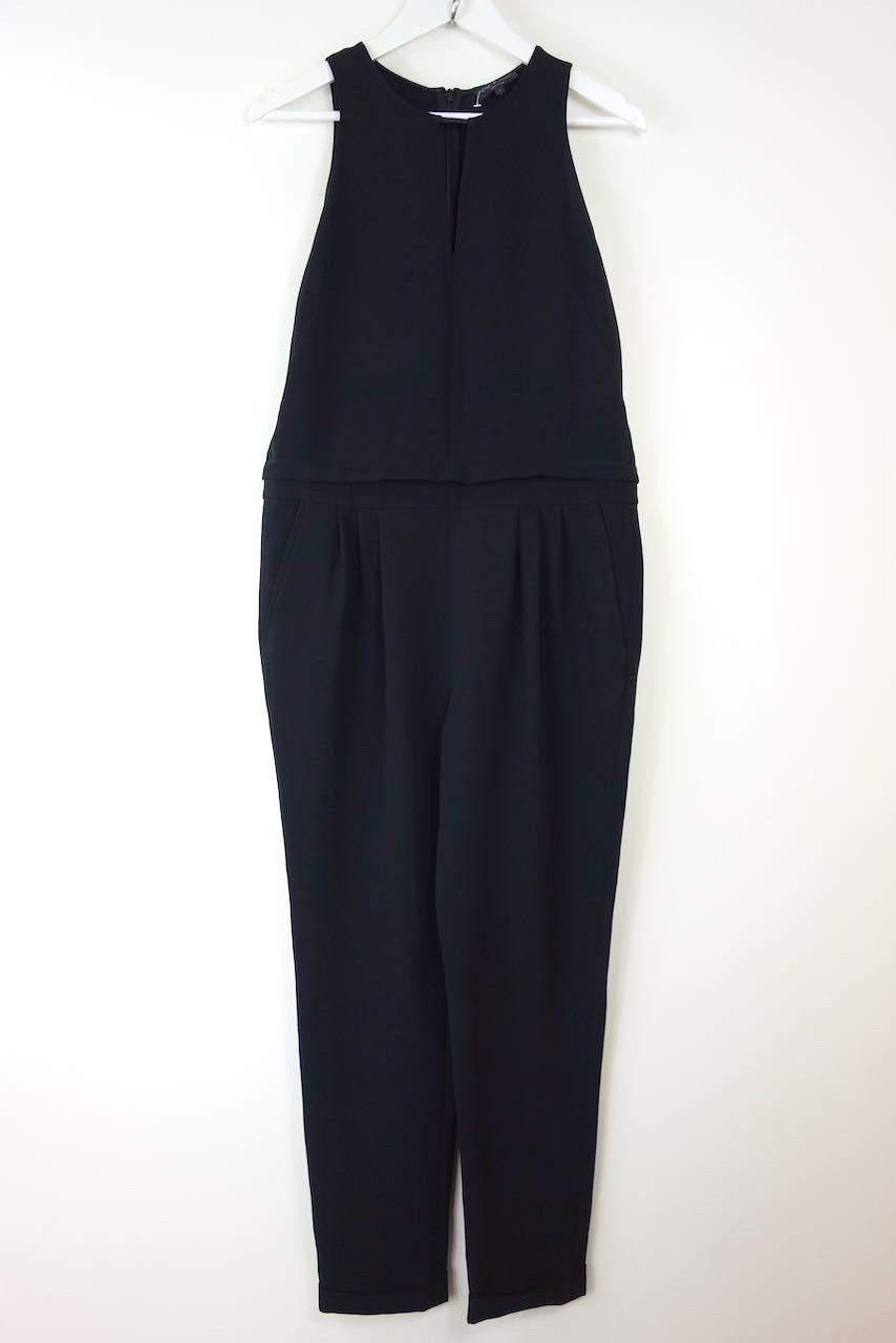 Rag and Bone Black crepe keyhole jumpsuit Size S polyester