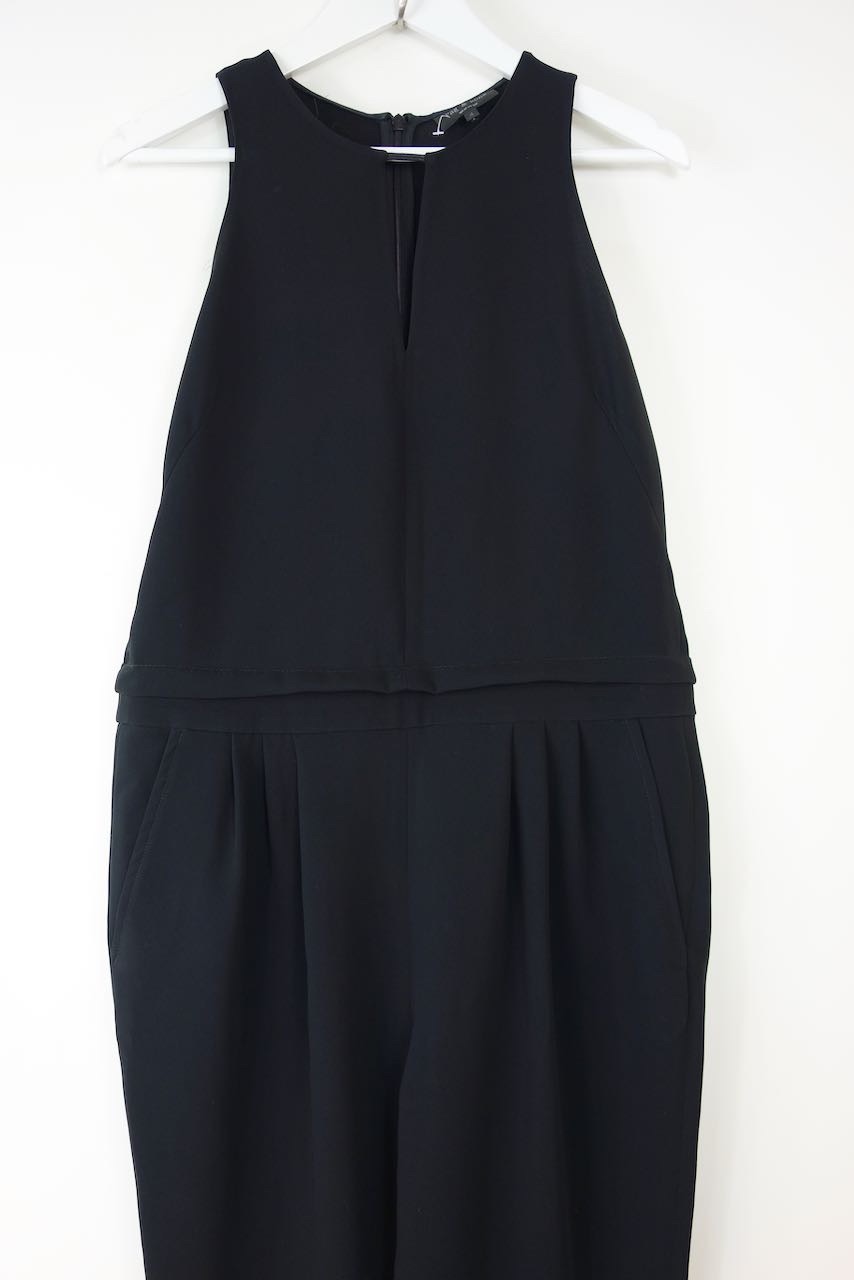 Rag and Bone Black crepe keyhole jumpsuit Size S polyester