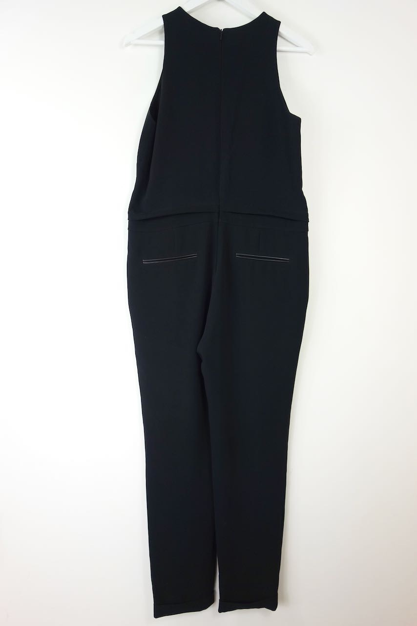 Rag and Bone Black crepe keyhole jumpsuit Size S polyester