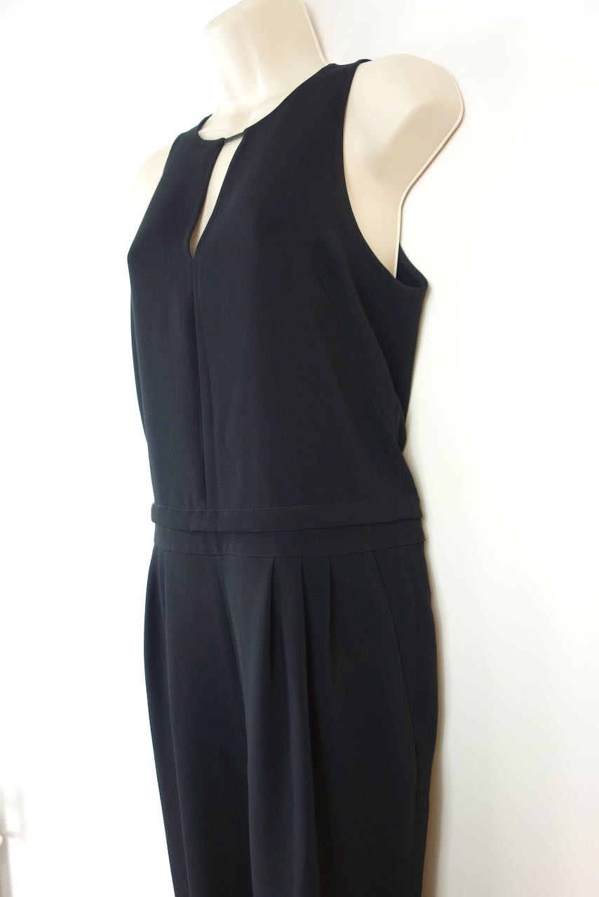 Rag and Bone Black crepe keyhole jumpsuit Size S polyester