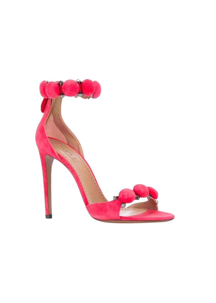 Alaia Pink Suede La Bombe Sandals Size 35 Pink/red leather