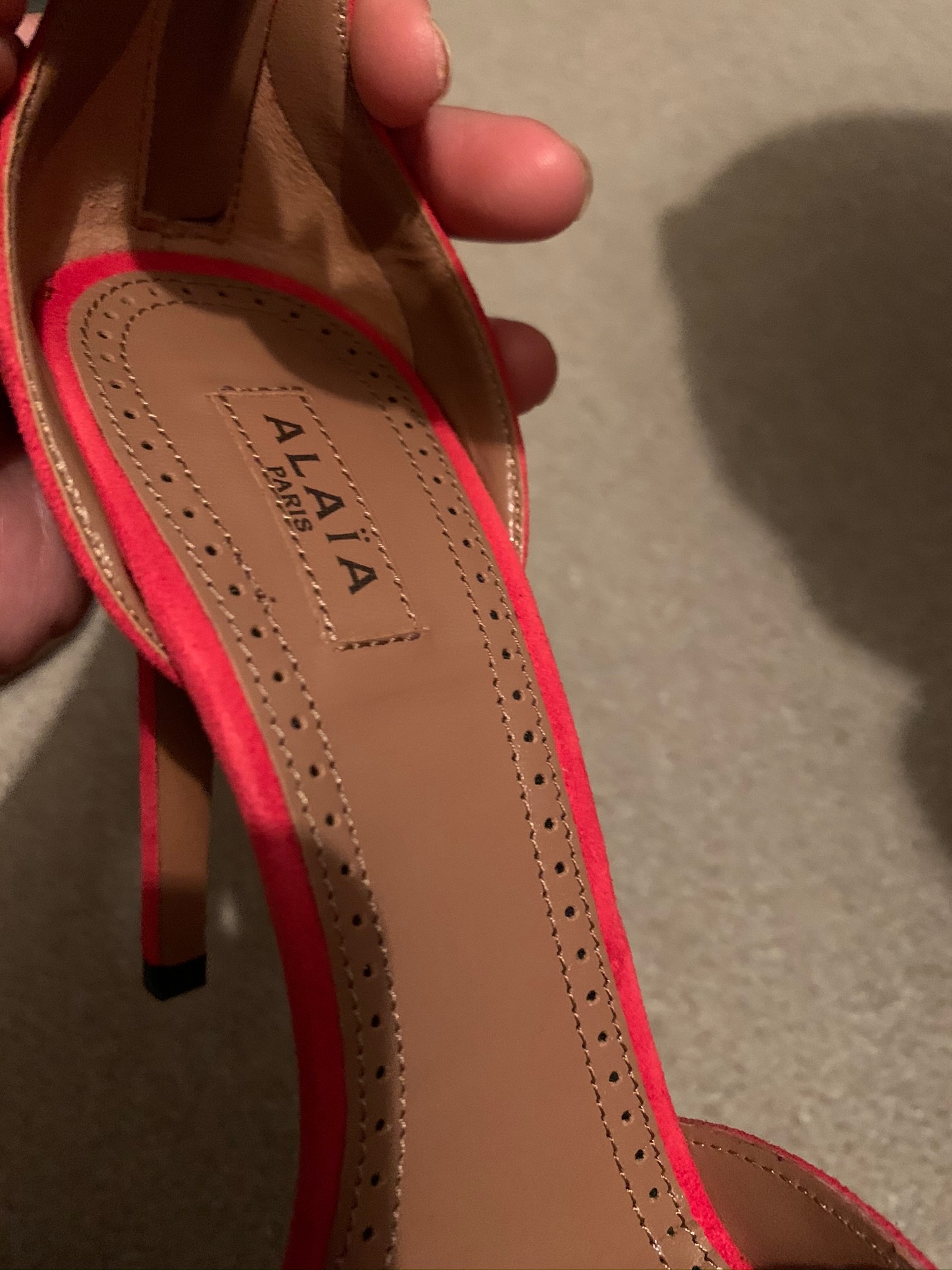 Alaia Pink Suede La Bombe Sandals Size 35 Pink/red leather