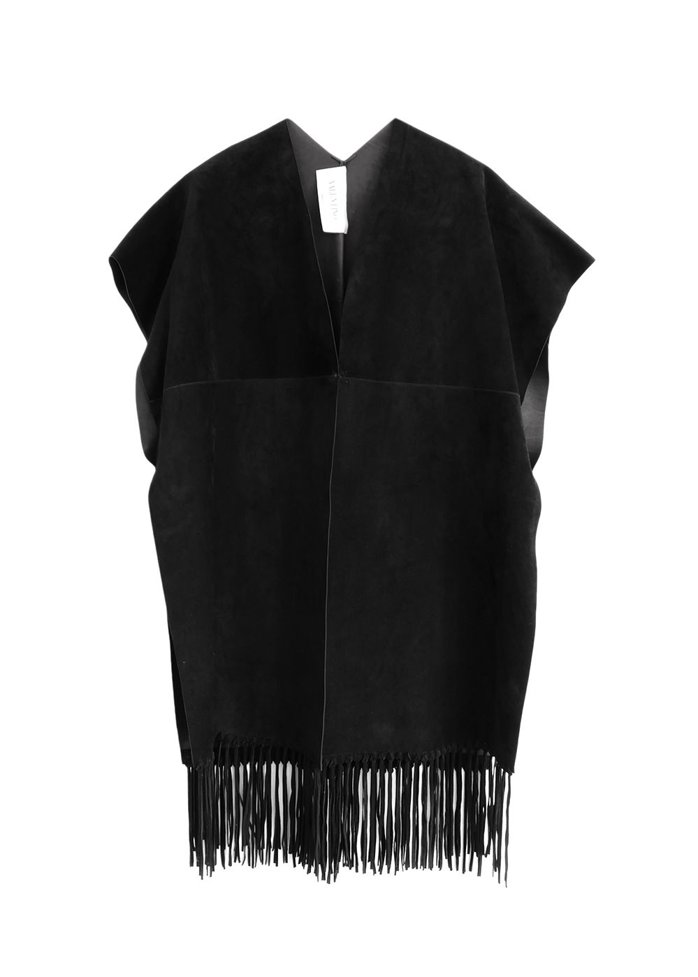 Valentino Black Suede Poncho Cape Size M