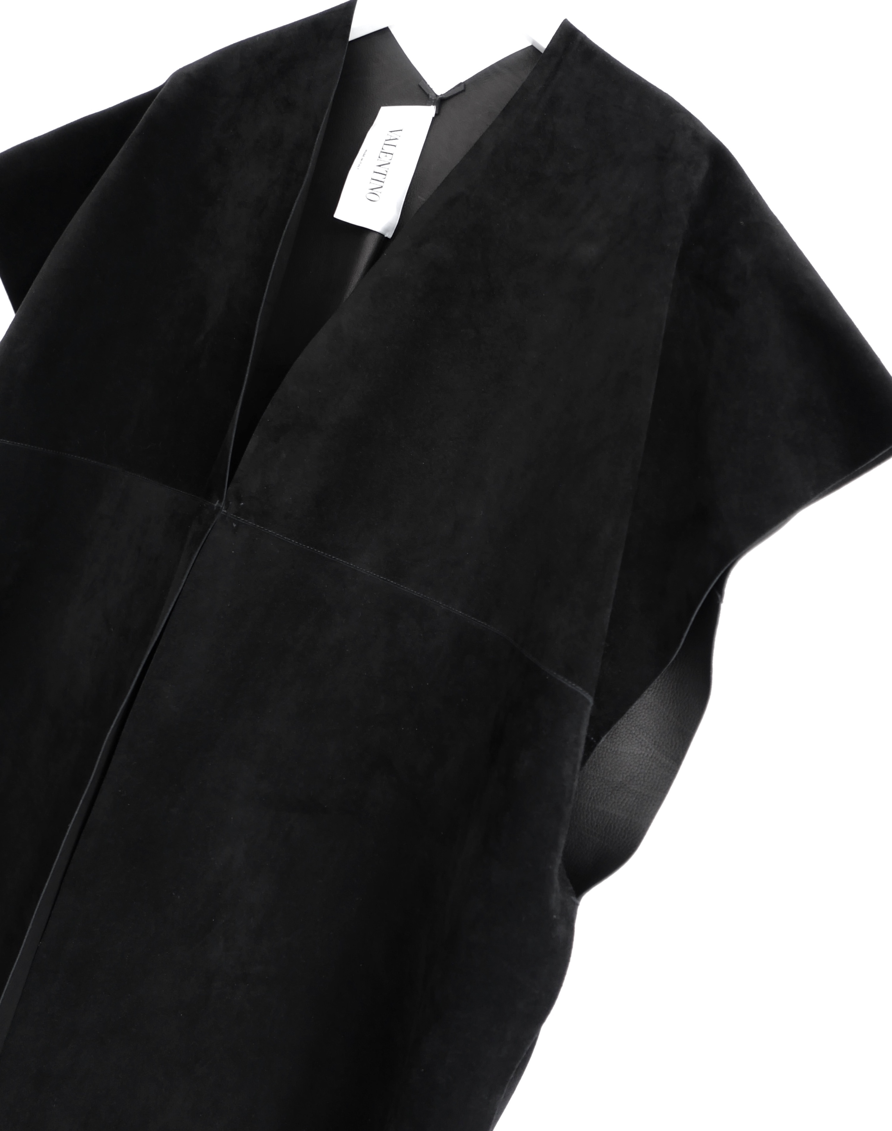 Valentino Black Suede Poncho Cape Size M