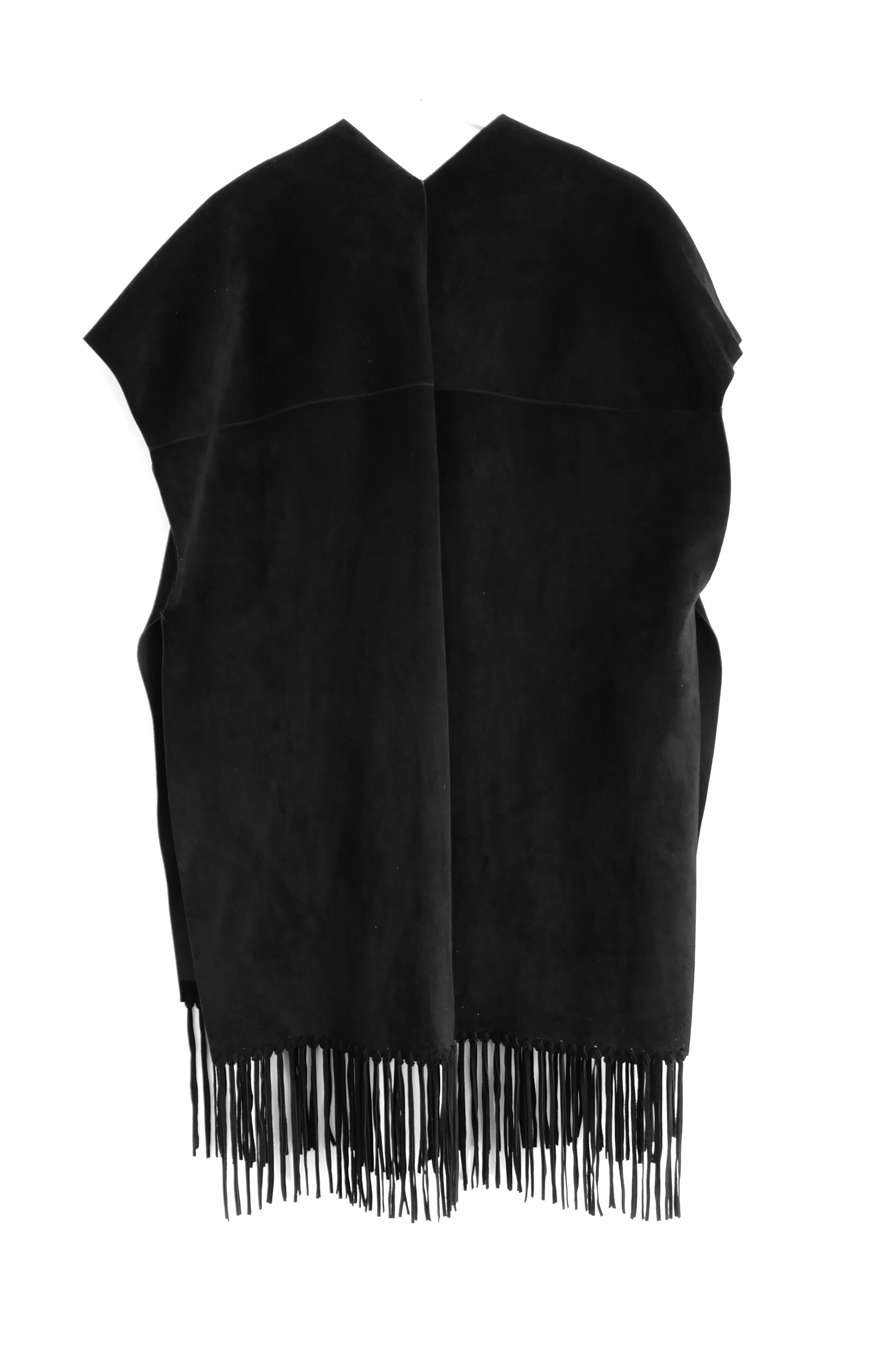 Valentino Black Suede Poncho Cape Size M