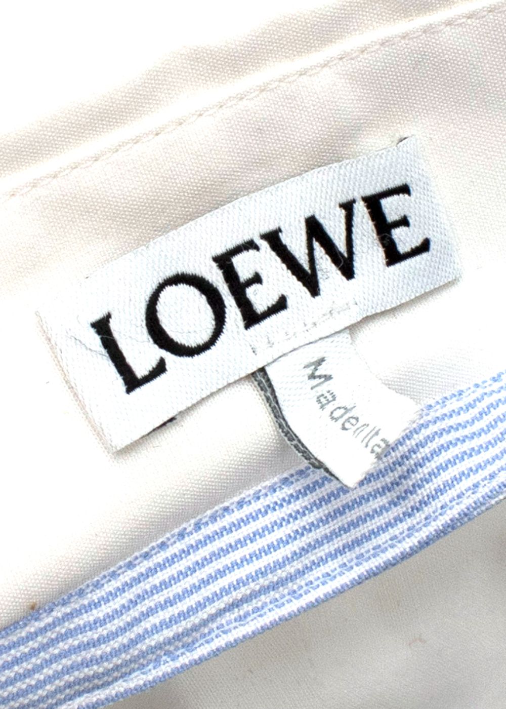 Loewe Pinstripe layered Poplin White Shirt Dress Size XS White/ blue pinstripe cotton