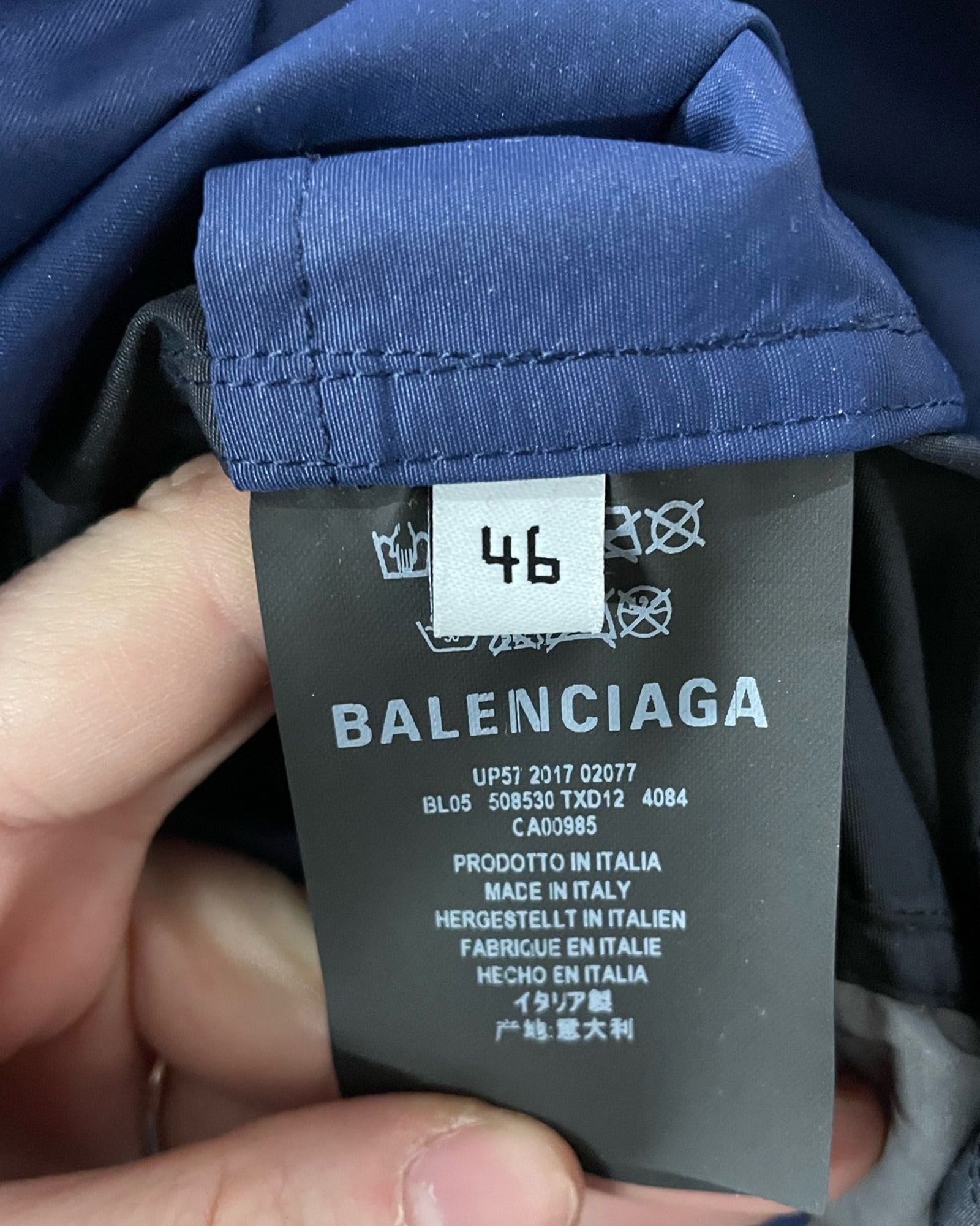 Preowned Balenciaga Blue Drawstring Hem Windbreaker Jacket Size XL multicolor nylon/polyamide