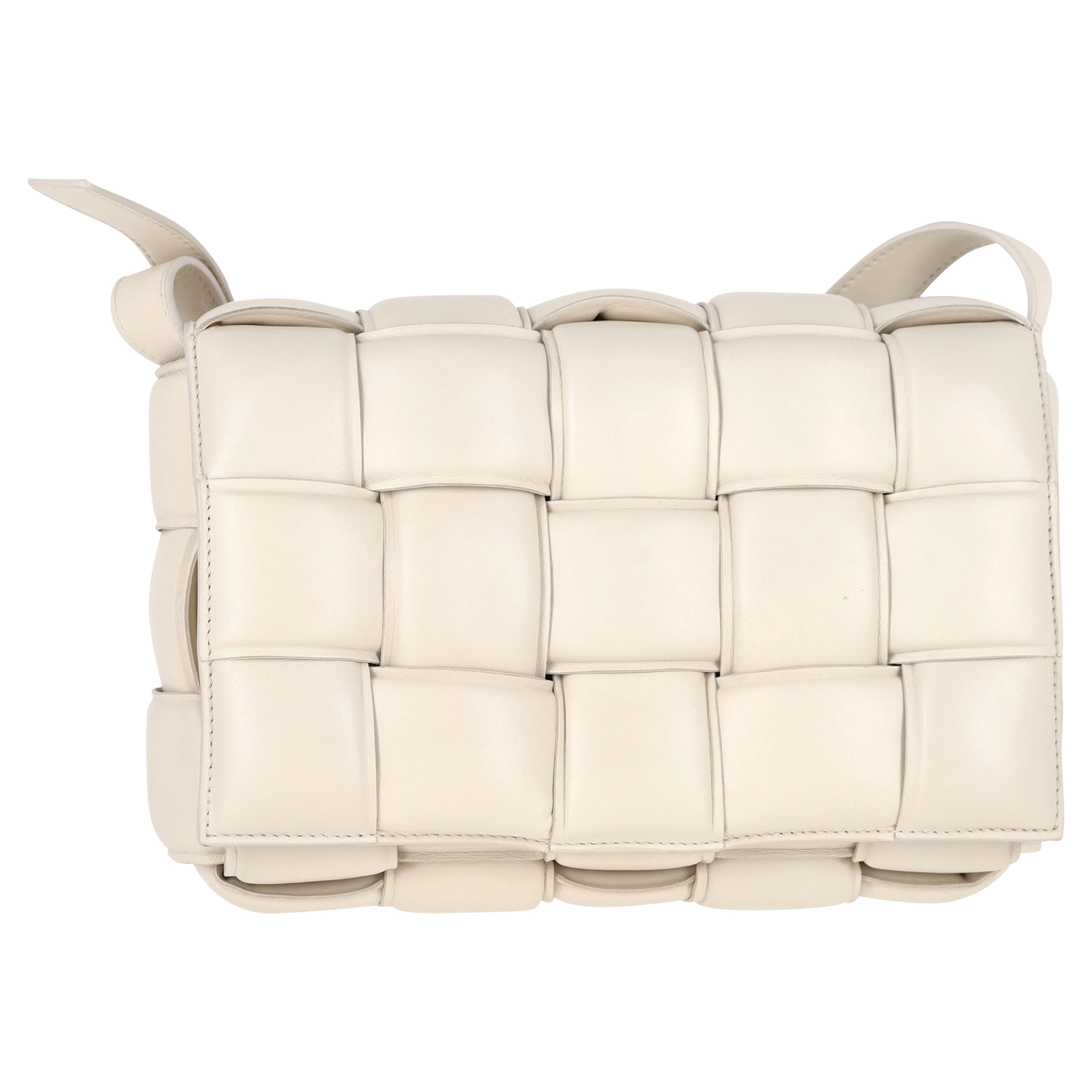 Preowned Bottega Veneta White Padded Cassette Bag white | ecru leather/lambskin leather