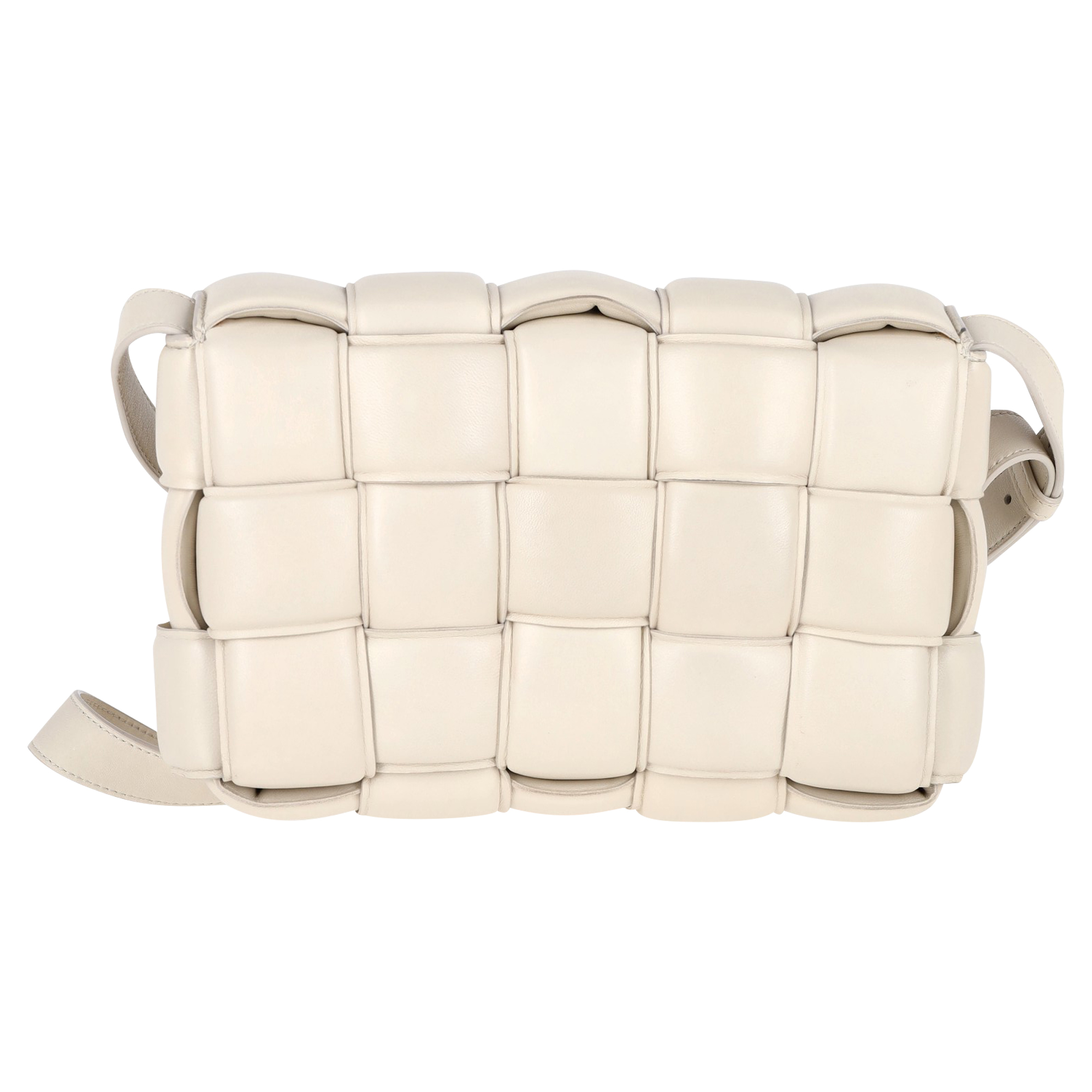 Preowned Bottega Veneta White Padded Cassette Bag white | ecru leather/lambskin leather