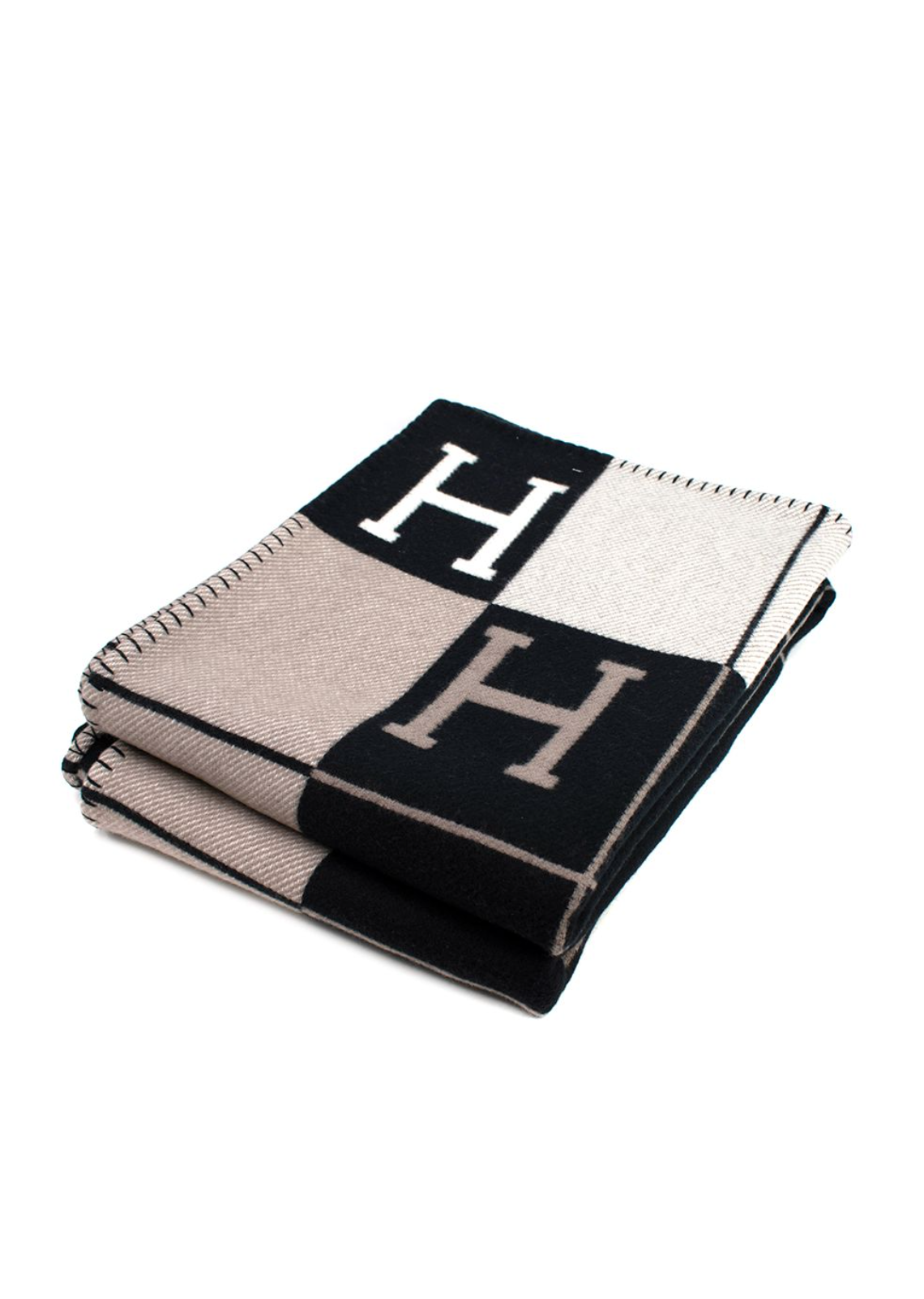 Hermes Black and Beige Avalon Blanket