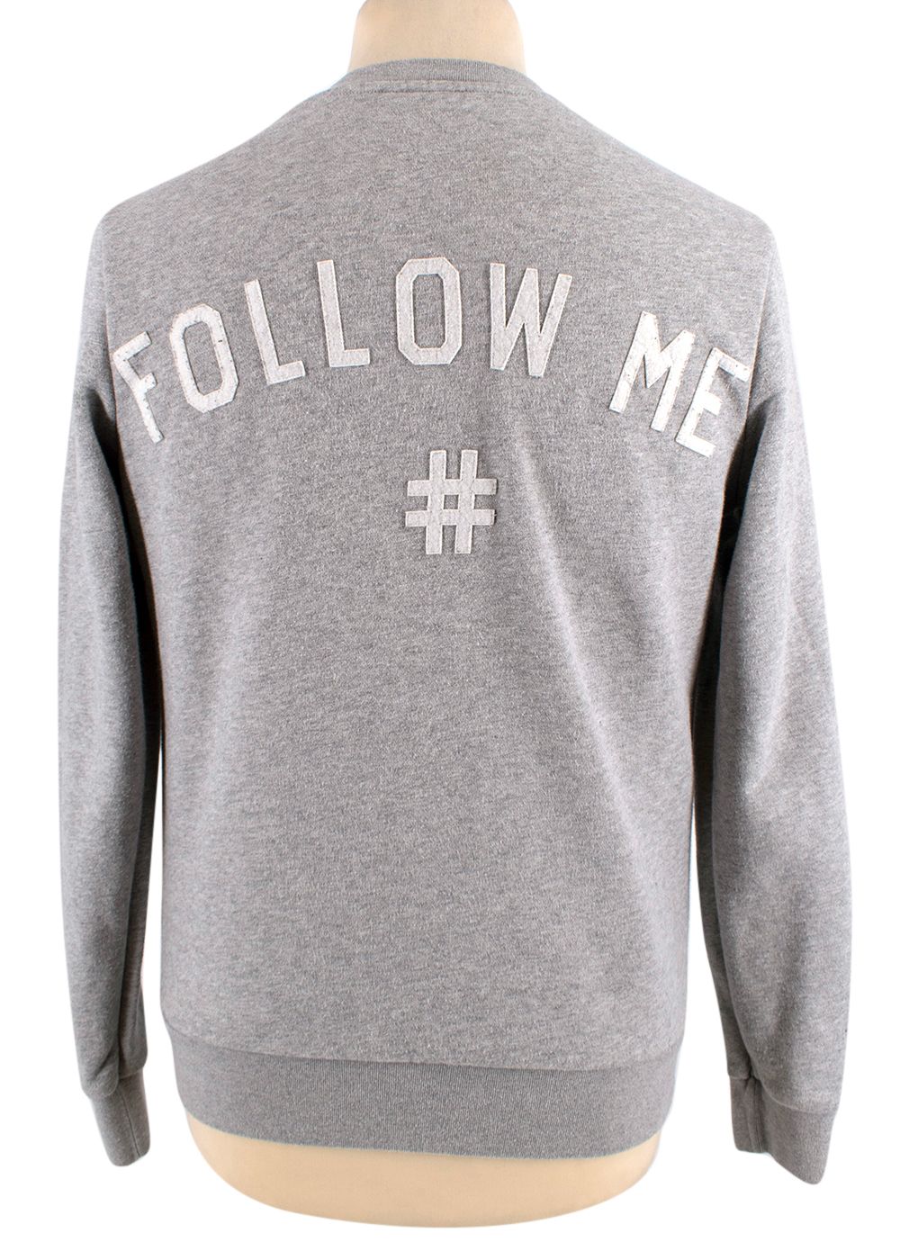 Men's Preowned Ports 1961 'Follow Me' Embroidered Grey Sweatshirt Size XS cotton