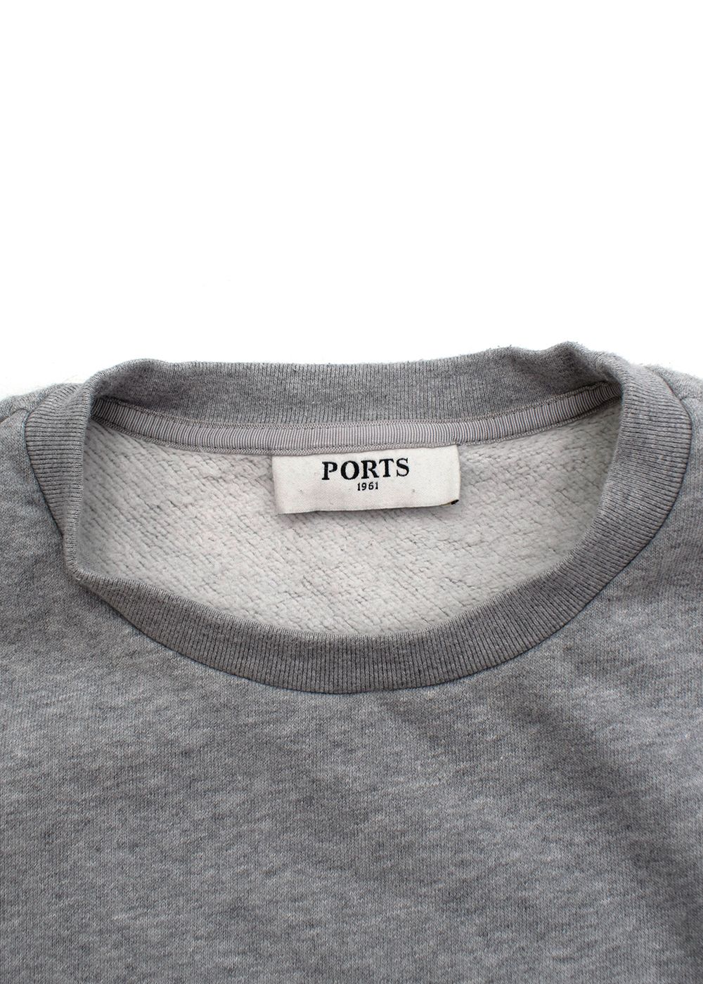 Men's Preowned Ports 1961 'Follow Me' Embroidered Grey Sweatshirt Size XS cotton