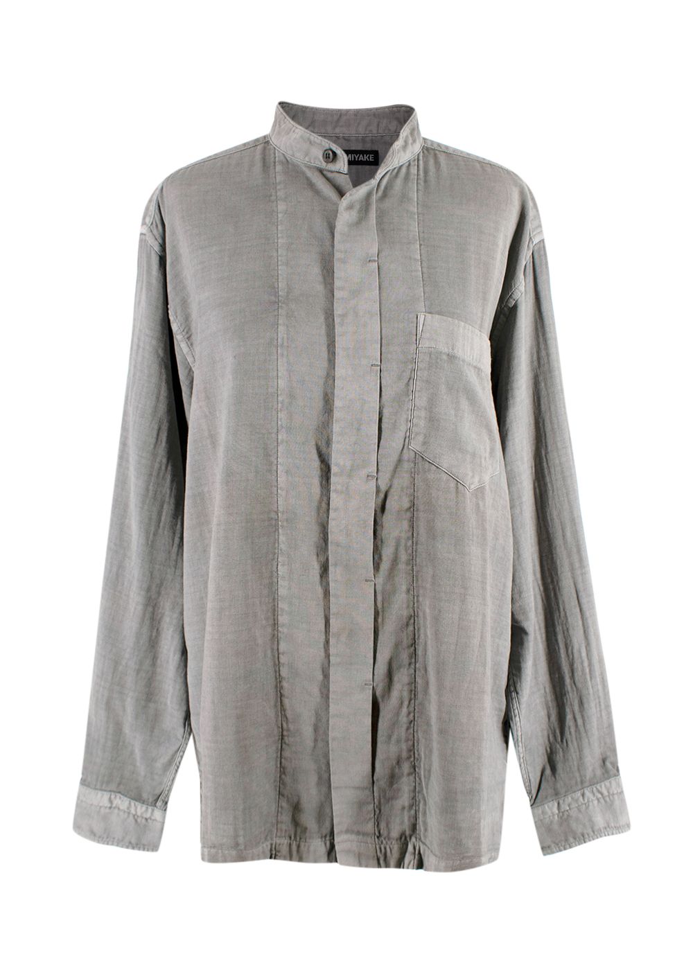 Men's Preowned Issey Miyake Homme Grey Cotton Shirt Size S