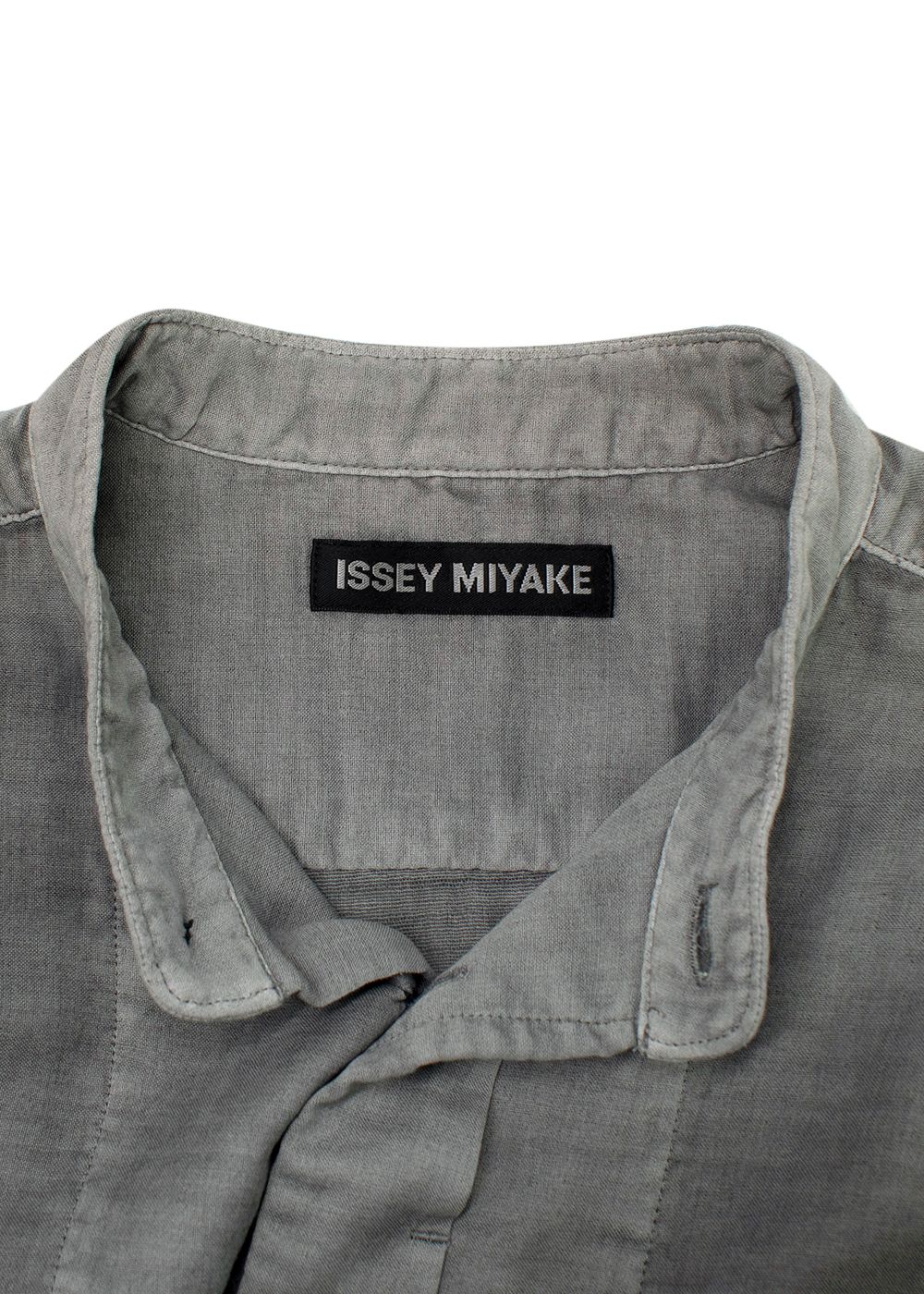 Men's Preowned Issey Miyake Homme Grey Cotton Shirt Size S