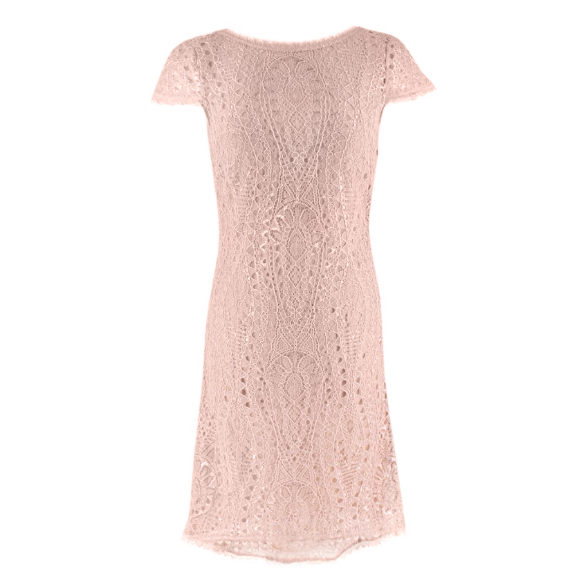 Emillio Pucci Soft Pink V-Back Lace Dress Size XS