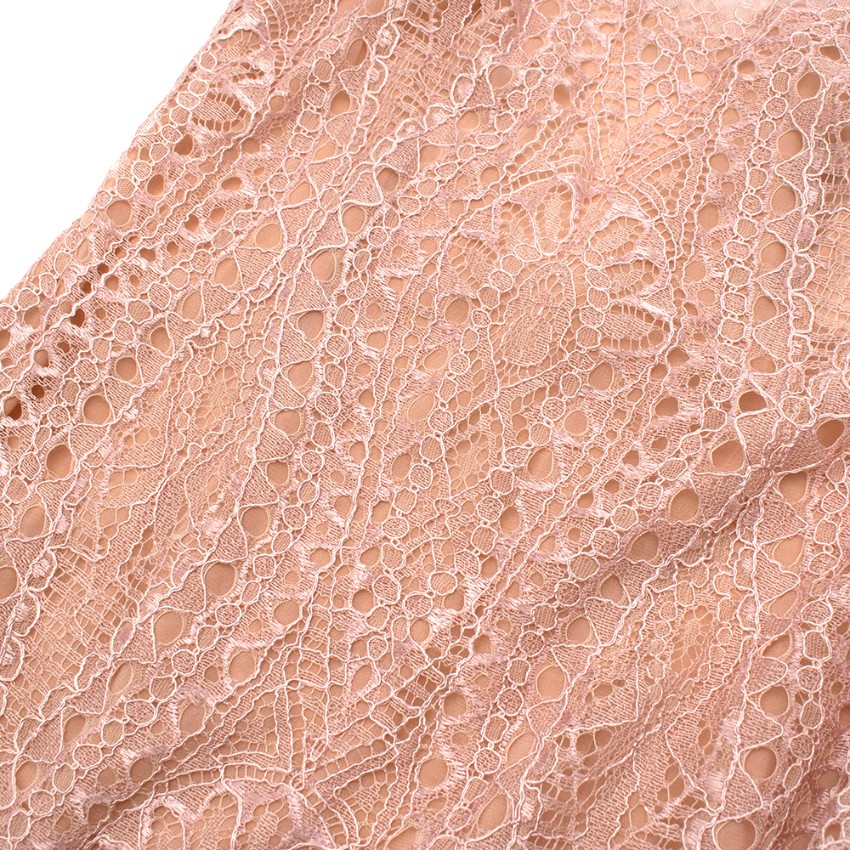 Emillio Pucci Soft Pink V-Back Lace Dress Size XS