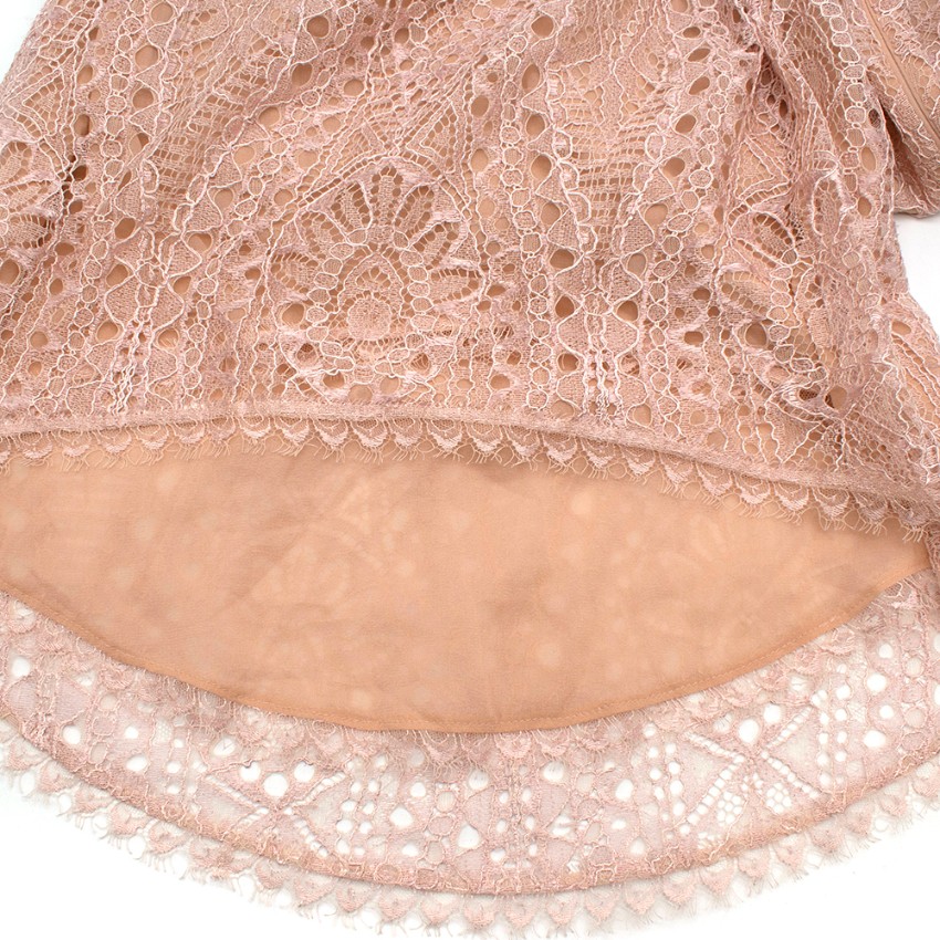 Emillio Pucci Soft Pink V-Back Lace Dress Size XS