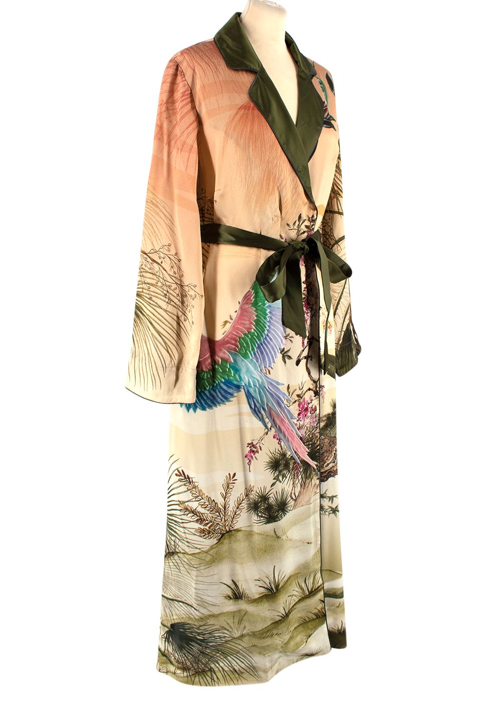 Jungle Print Silk Robe Size M Multi