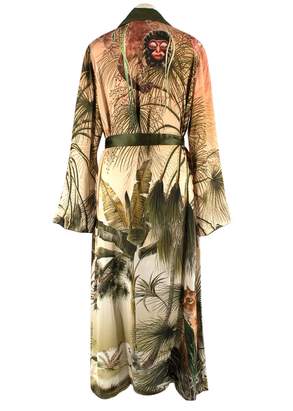 Jungle Print Silk Robe Size M Multi