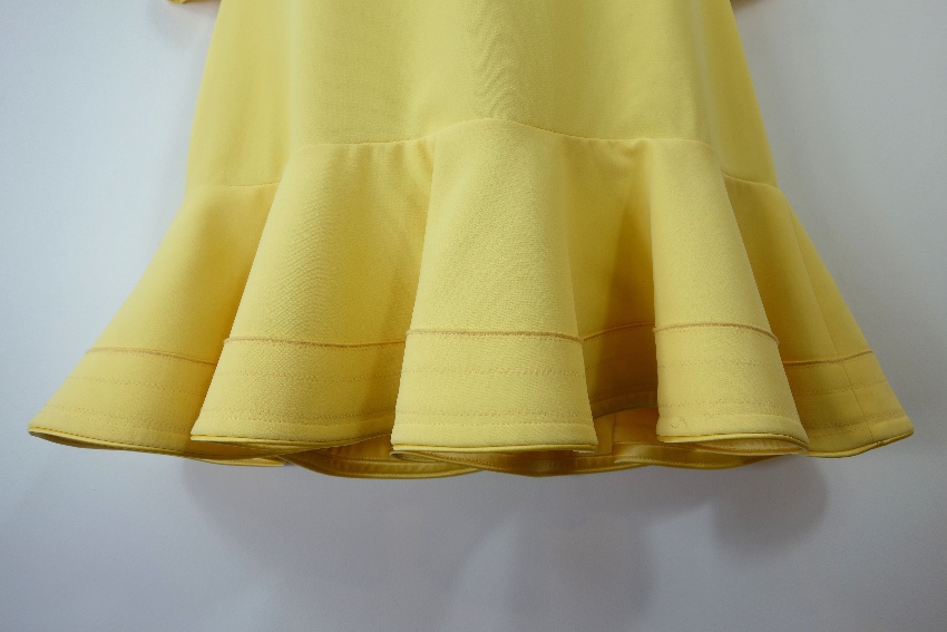 Preowned Victoria Victoria Beckham Yellow Ruffled Crepe Mini Dress Size S