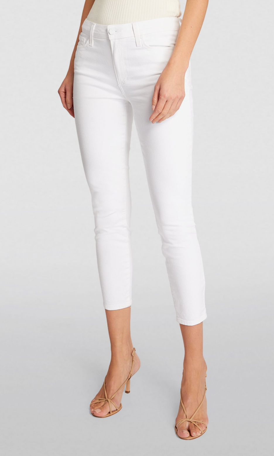 Paige White Crop Skinny Jeans Size 25/63 cotton/elastane