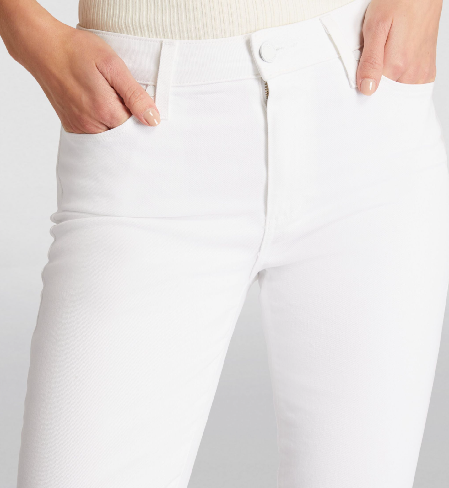 Paige White Crop Skinny Jeans Size 25/63 cotton/elastane