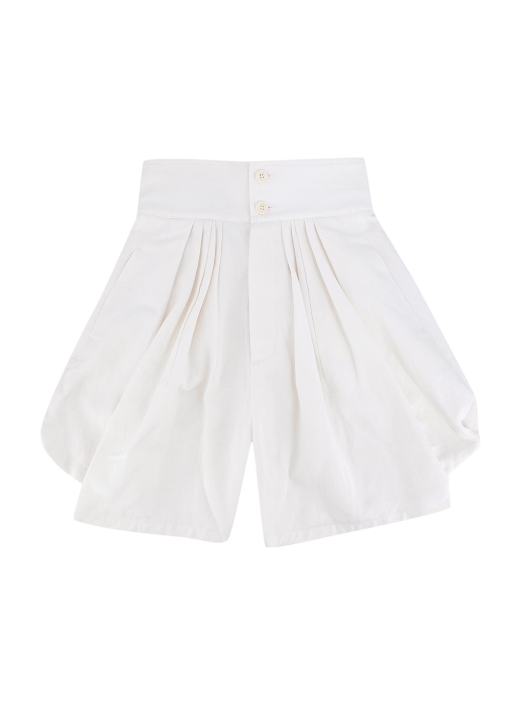 Preowned Chloe White Cotton High Waisted Balloon Shorts Size XXS cotton/linen