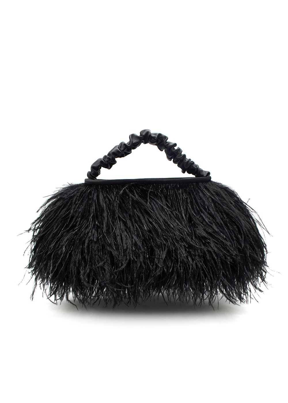 Alexander Wang Scrunchie Feather Mini Bag Black polyester/ostrich feathers