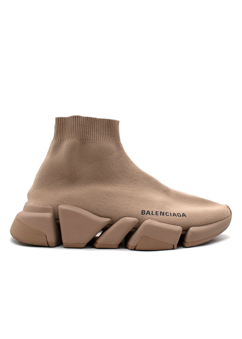 Preowned Balenciaga Beige Speed 2 Lite Sock Trainers Size 37 technical knit