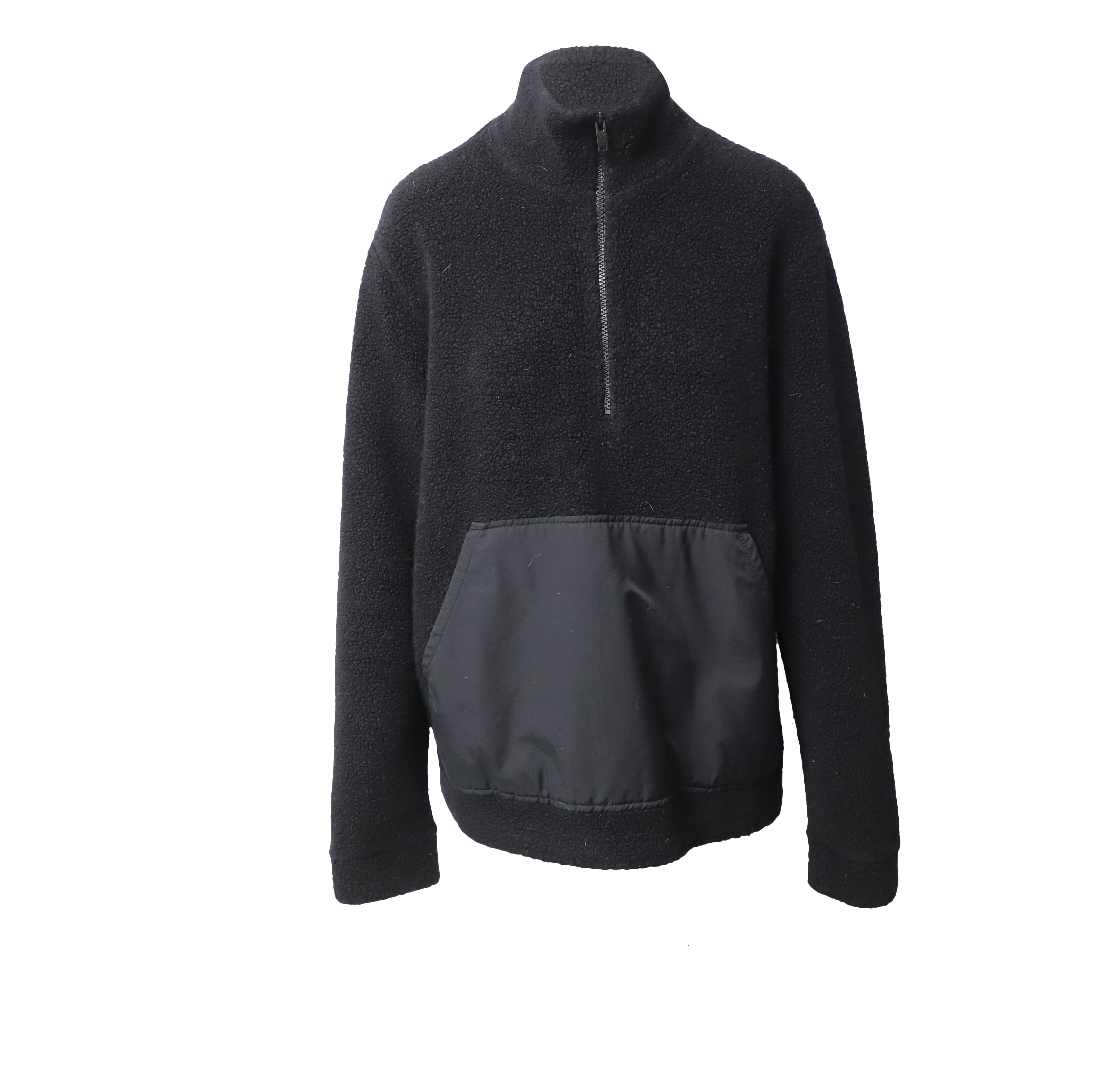 Men's Preowned Summit Half Zip Fleece Pullover Size L black wool