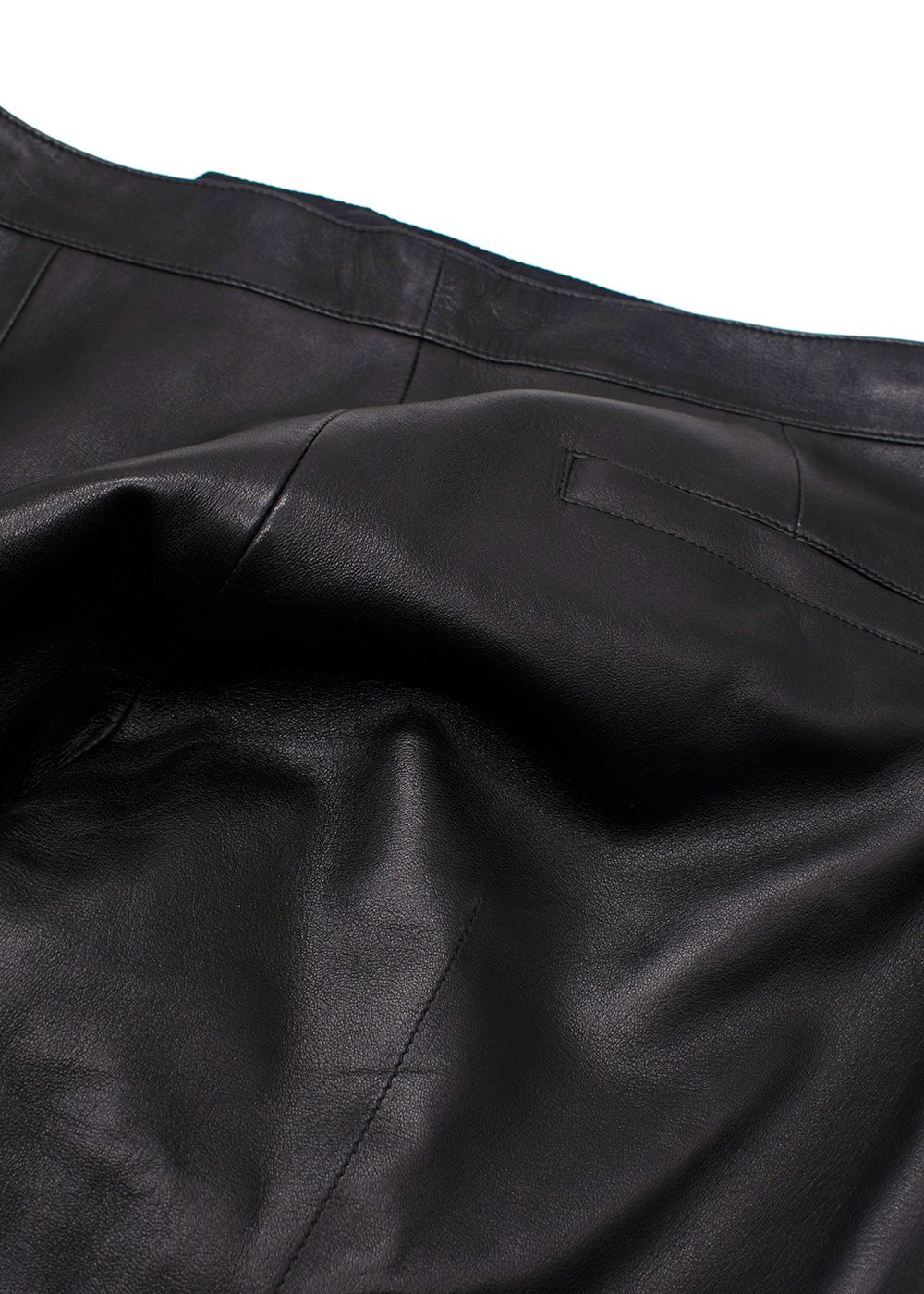 Louis Vuitton Black Kick Flare Leather Trousers with Stud Detail Size S