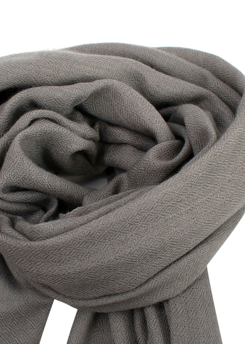 Preowned Bespoke Grey Silk Blend Scarf