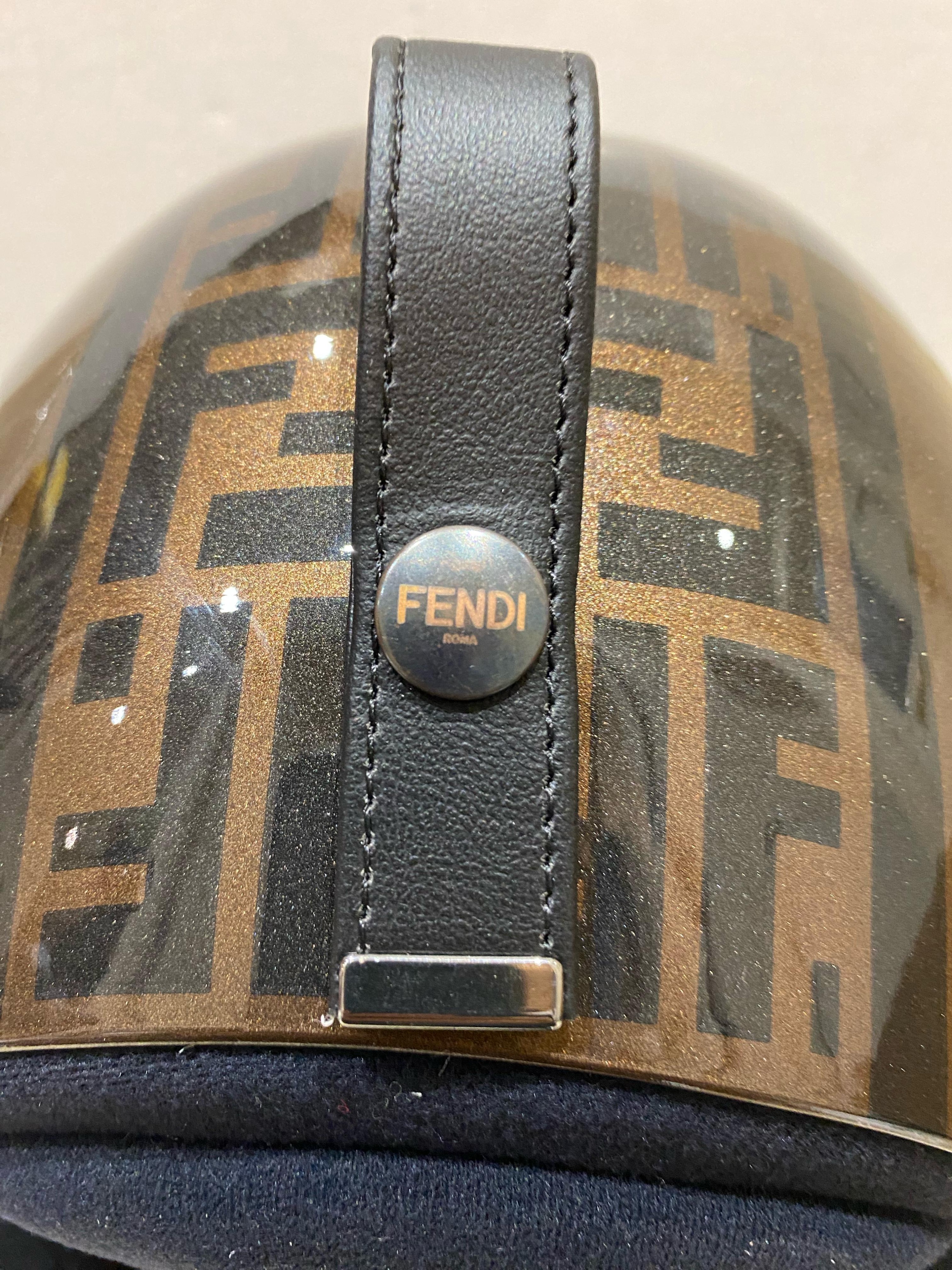 Fendi Brown Monogram Ski Helmet Size S synthetic