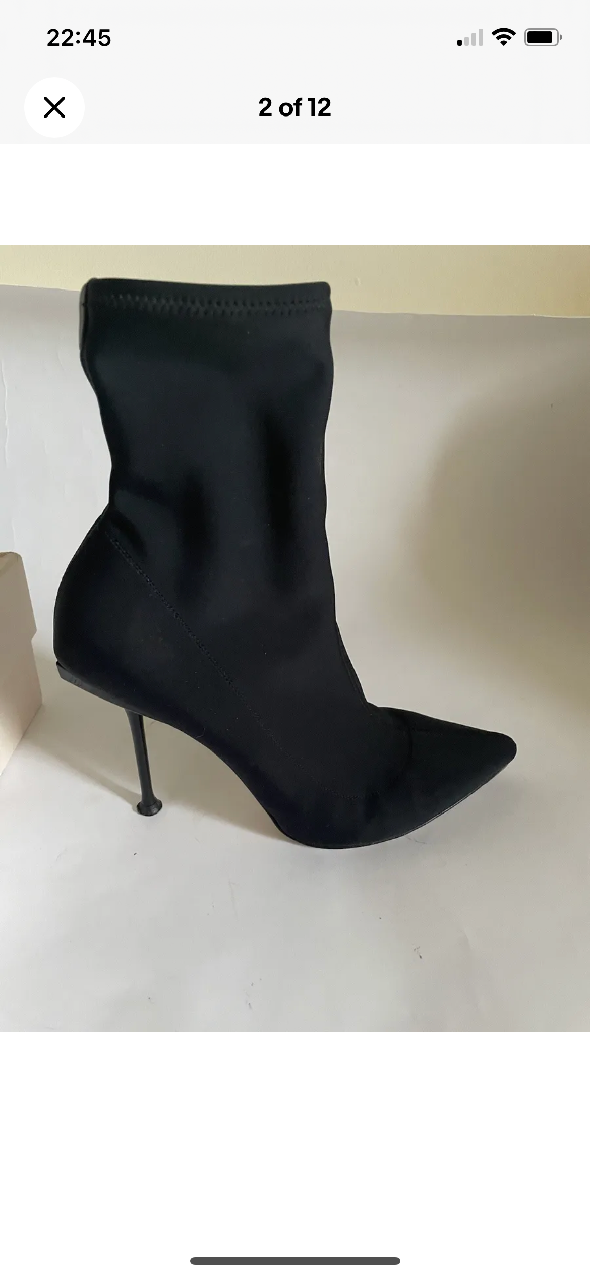 Preowned Sergio Rossi Black Slouchy Stretch Suede Ankle Boots Size 40