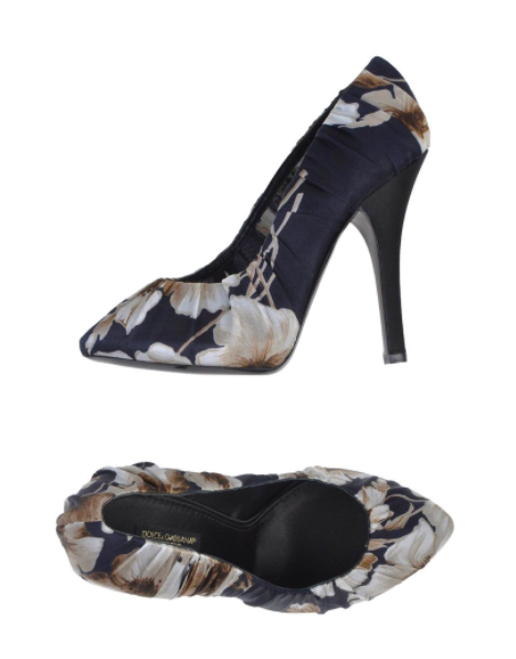 Preowned Dolce  Gabbana Ruched Floral Pumps Size 38 Animal Print satin