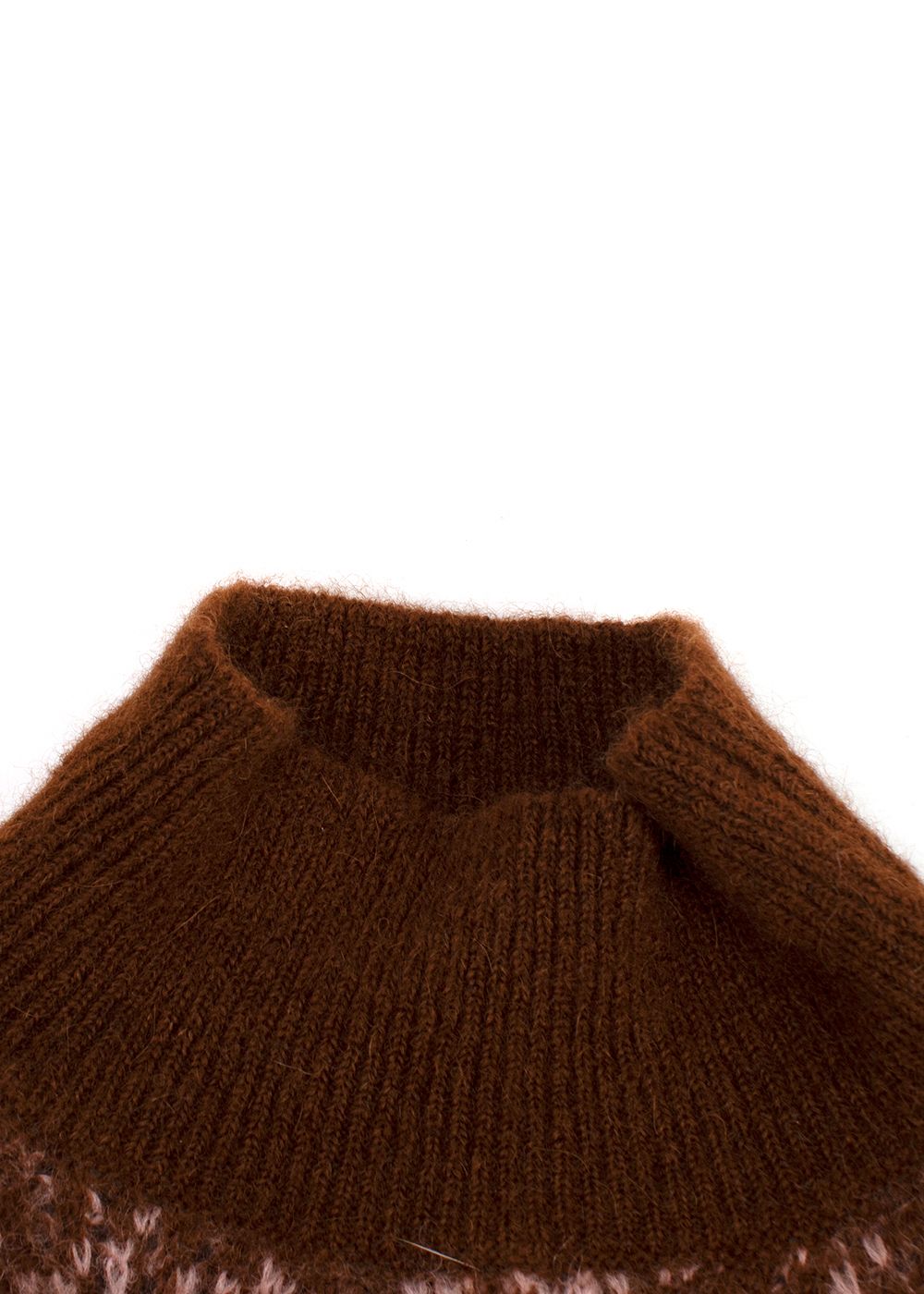 Preowned Vanessa Bruno Fair Isle Alpaca Blend Jumper Size S Tan cotton