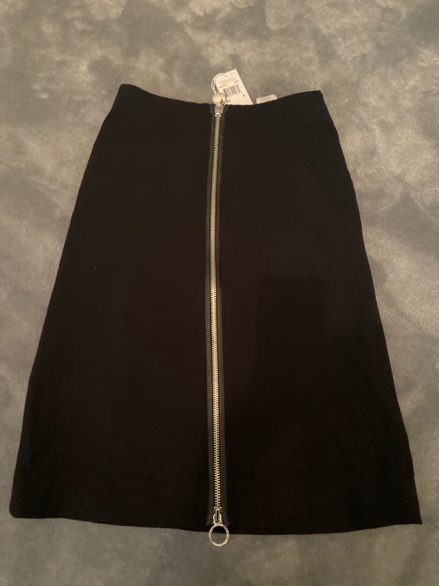 Michael Michael Kors Zip Back A-Line Skirt Size S Black polyester