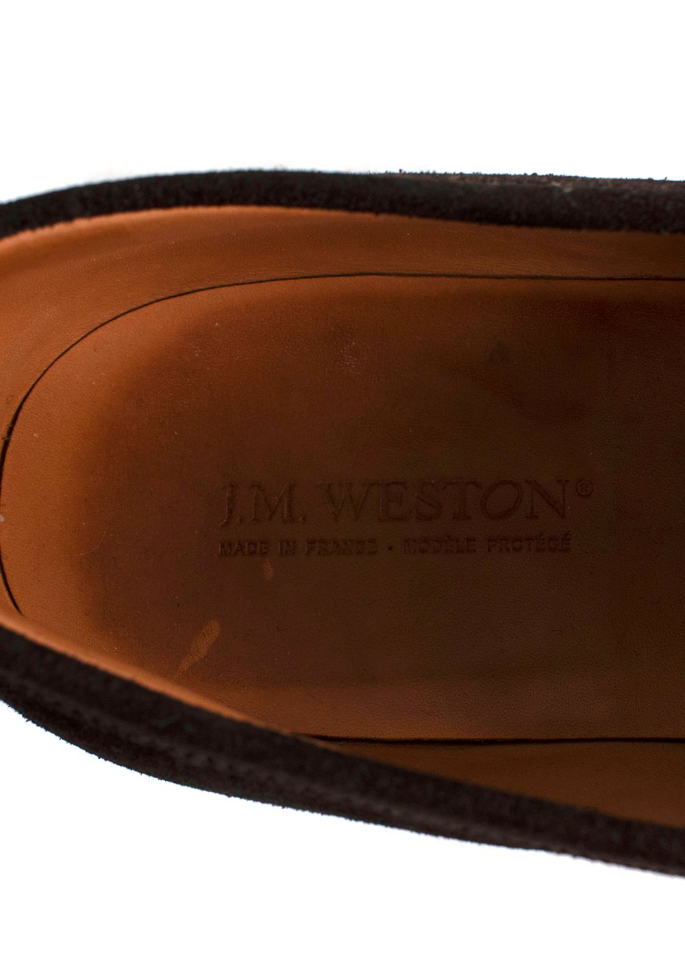 Preowned JM Weston Brown Suede Loafers Size 39