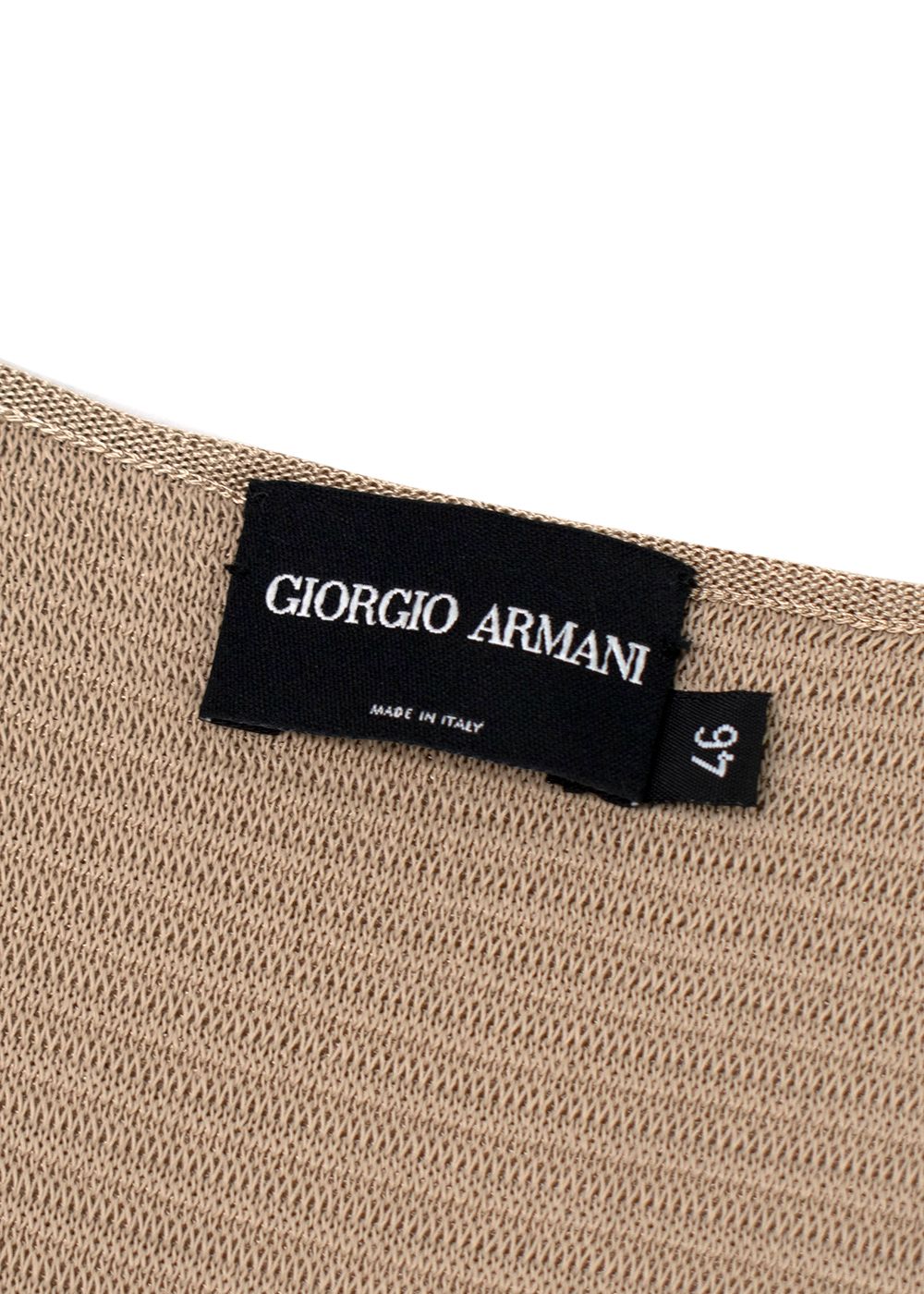 Giorgio Armani Beige Ribbed T-Shirt Size L viscose