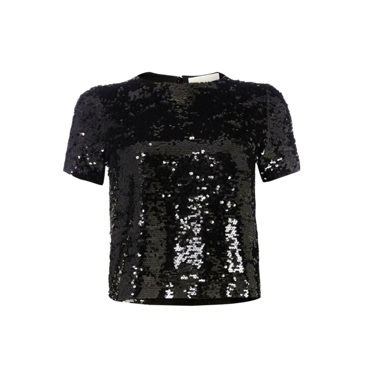 Michael Michael Kors Black Sequin T-Shirt Size S